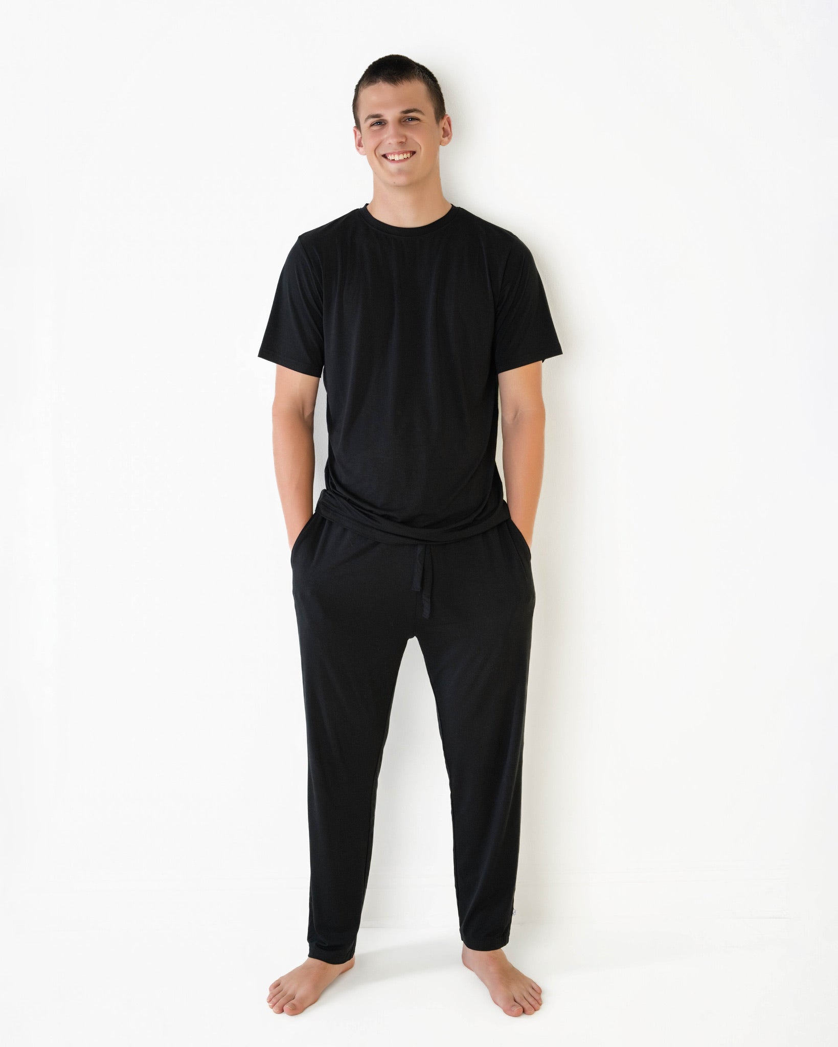 Black | Men's Bamboo Relaxed Lounge Pajama Pants