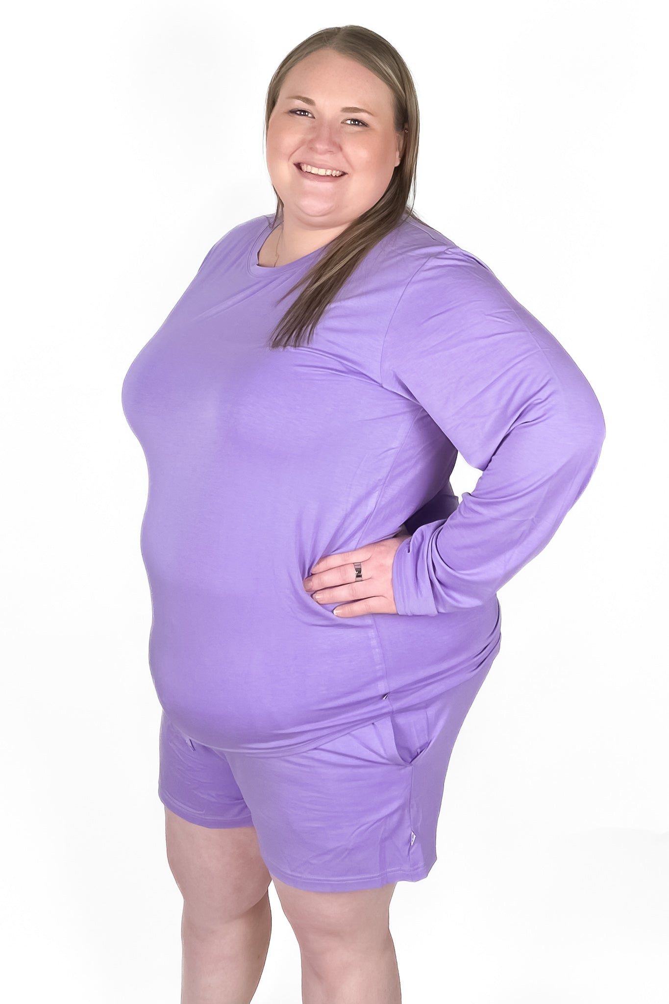 Purple | Adult Bamboo Long Sleeve Top