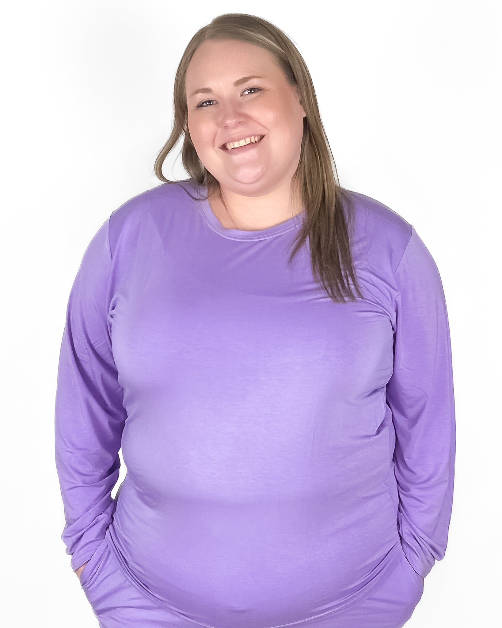 Purple | Adult Bamboo Long Sleeve Top