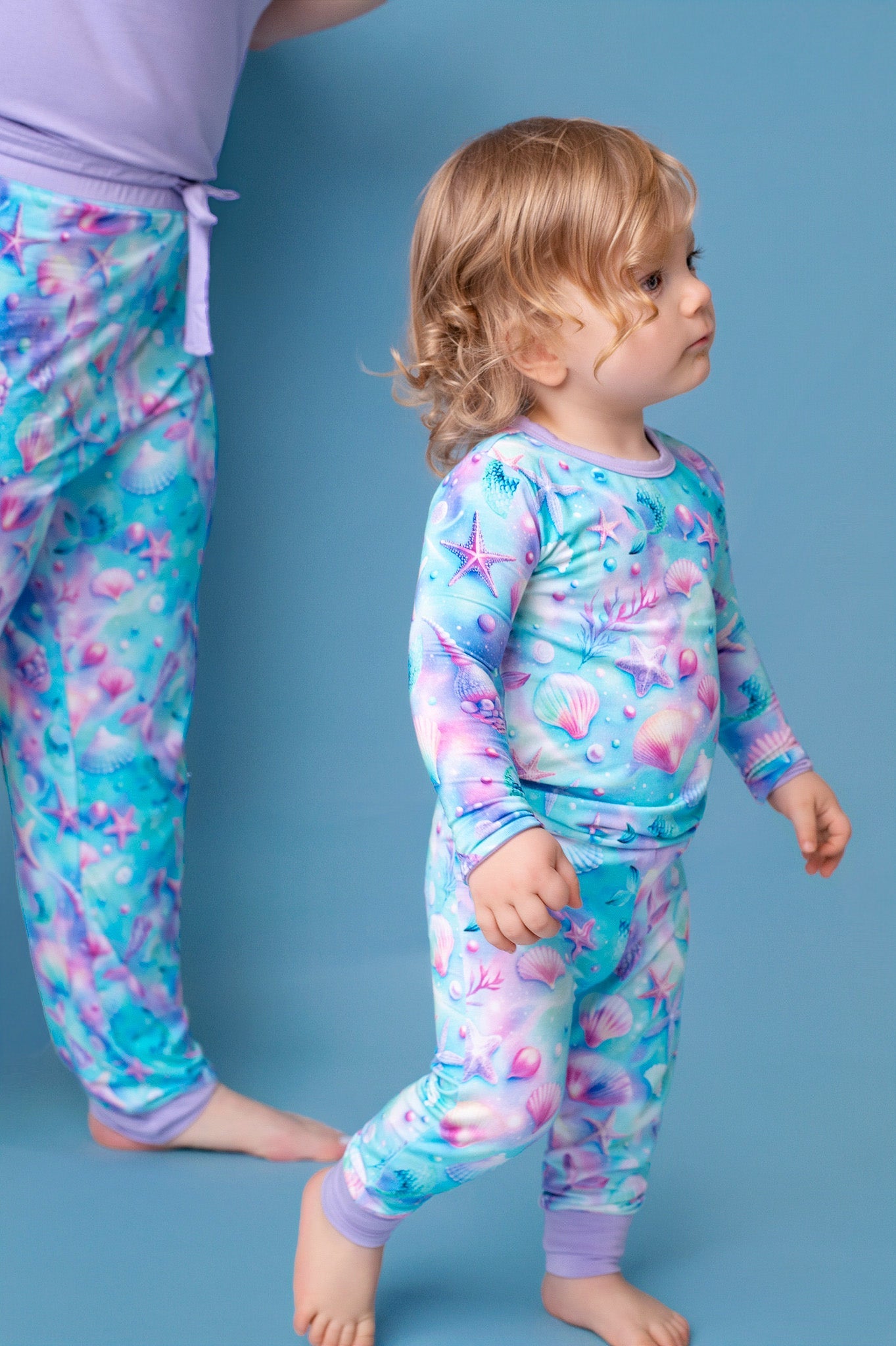 Magical Mermaid Shells | Two-piece Bamboo Long Sleeve Toddler & Kids Pajamas