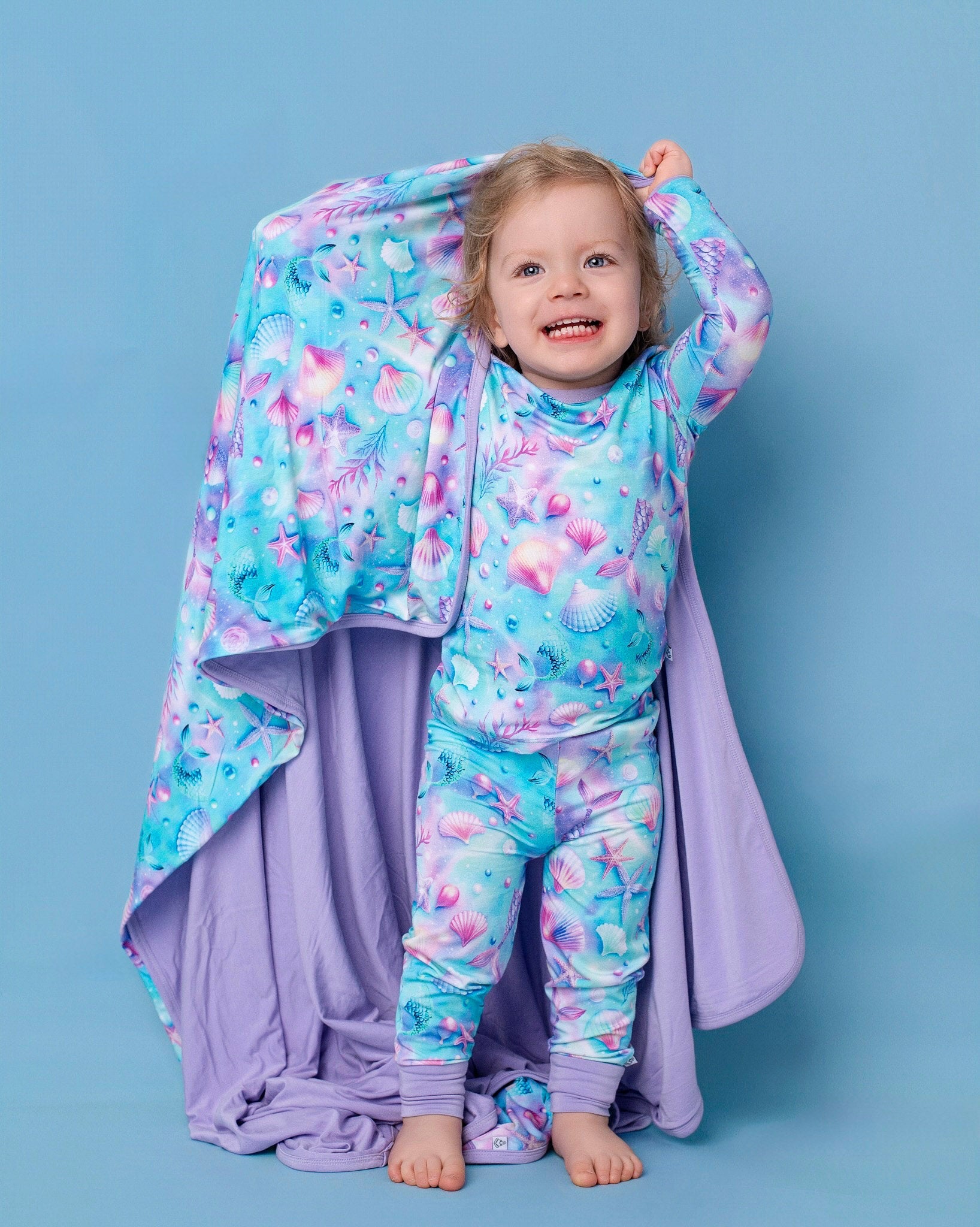 Magical Mermaid Shells | Two-piece Bamboo Long Sleeve Toddler & Kids Pajamas