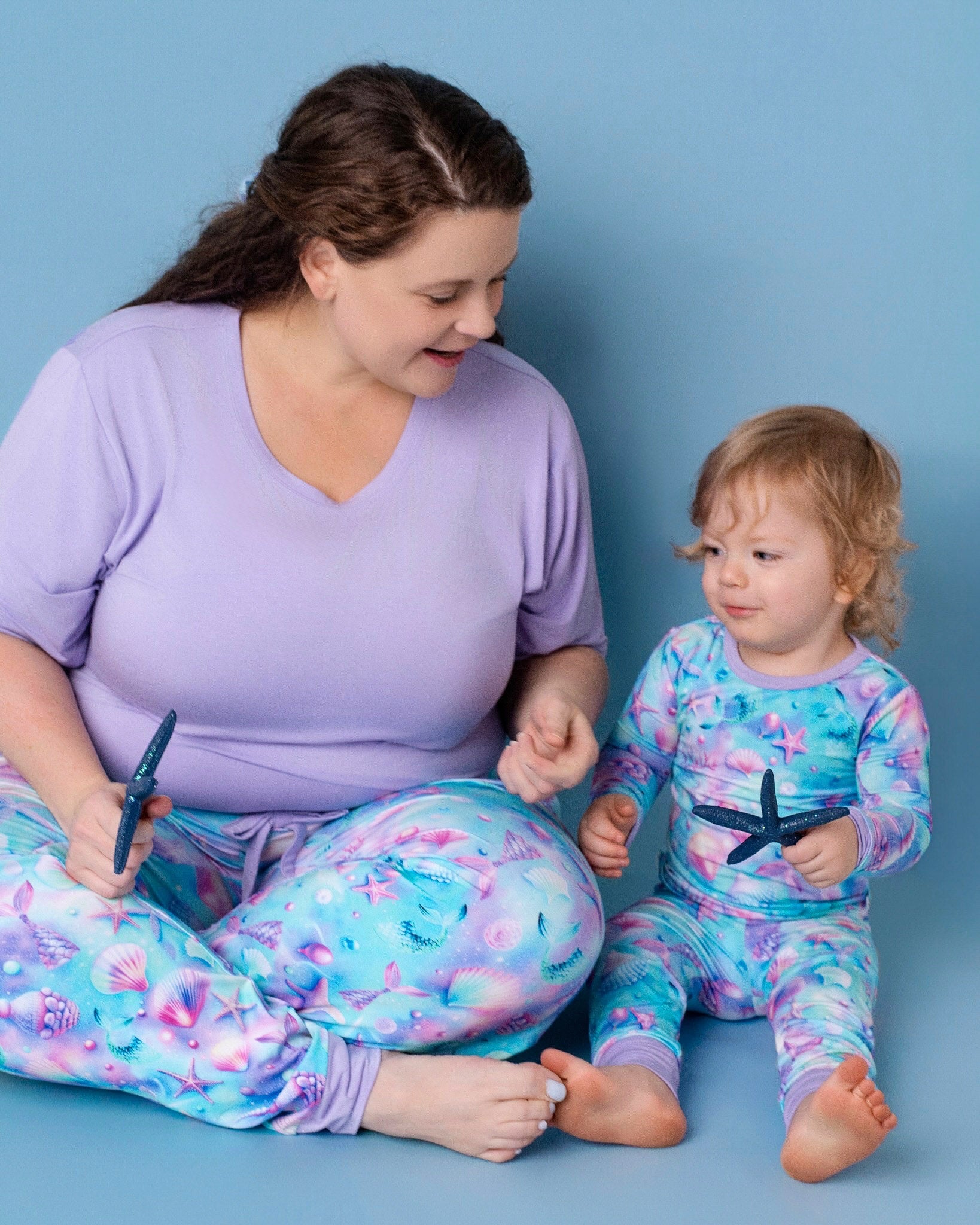 Magical Mermaid Shells | Two-piece Bamboo Long Sleeve Toddler & Kids Pajamas