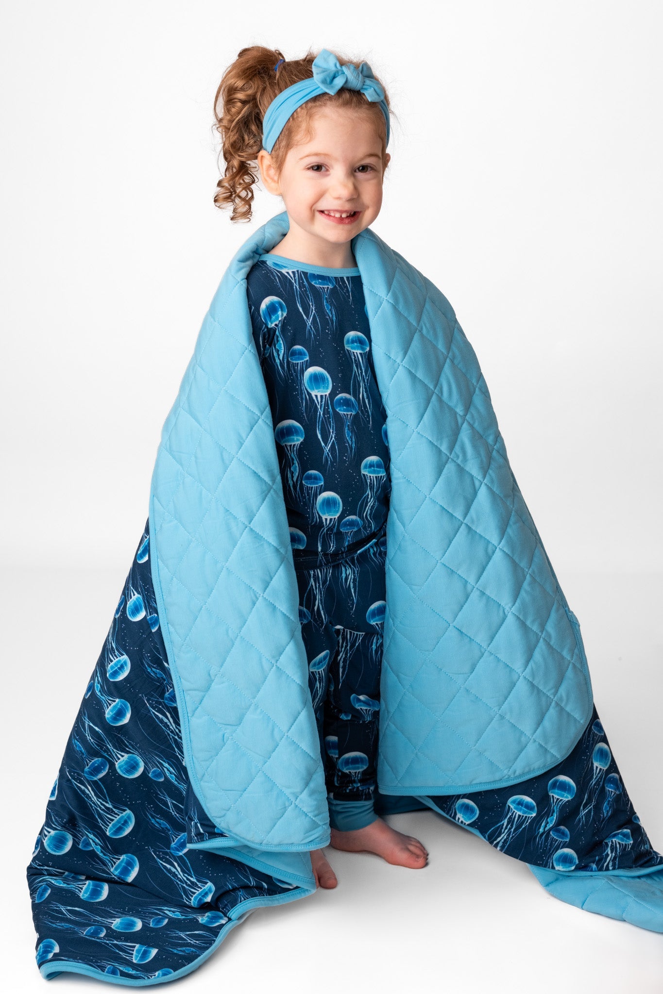 Blue Jellies | Quilted Bamboo Toddler Blanket