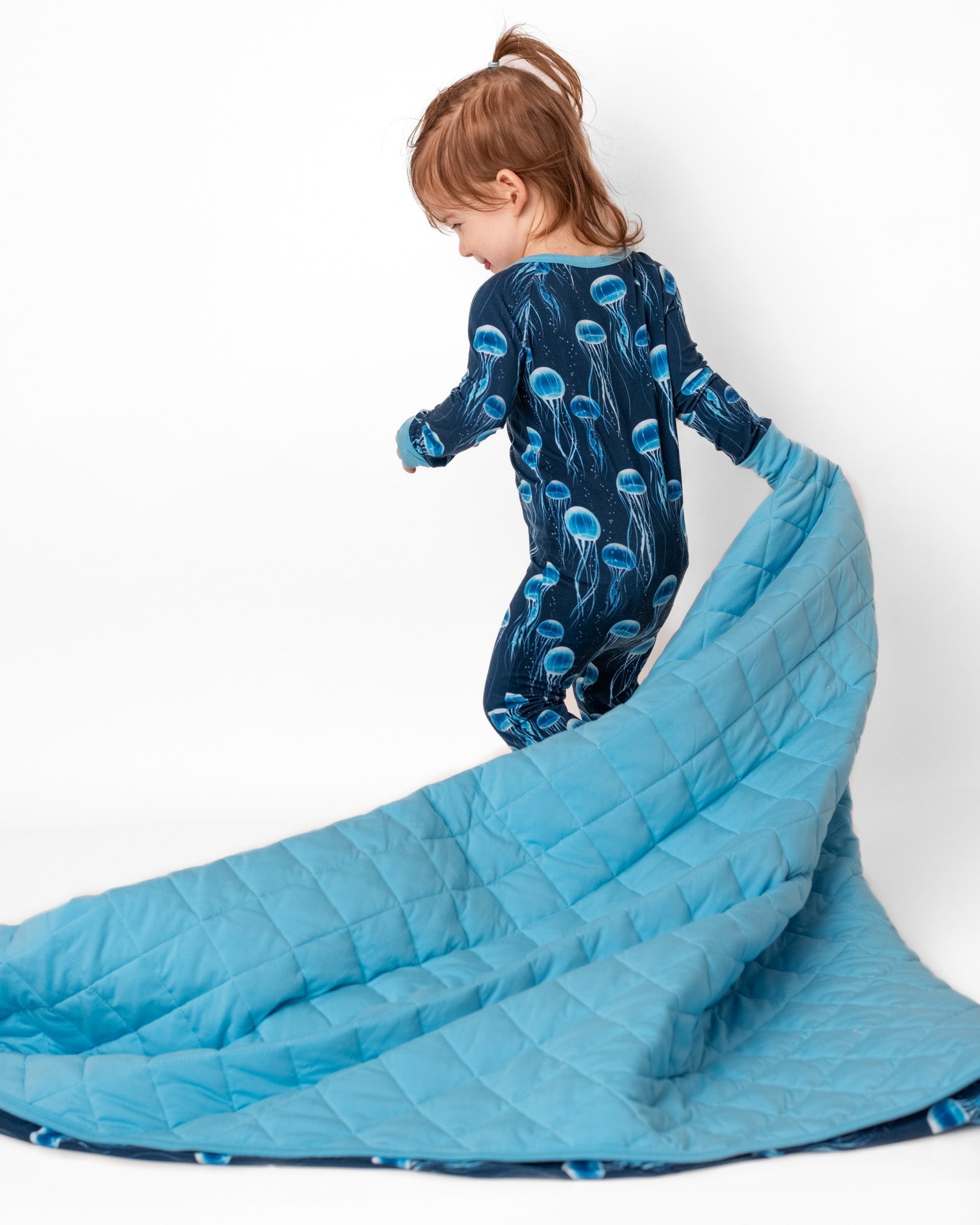 Blue Jellies | Quilted Bamboo Toddler Blanket