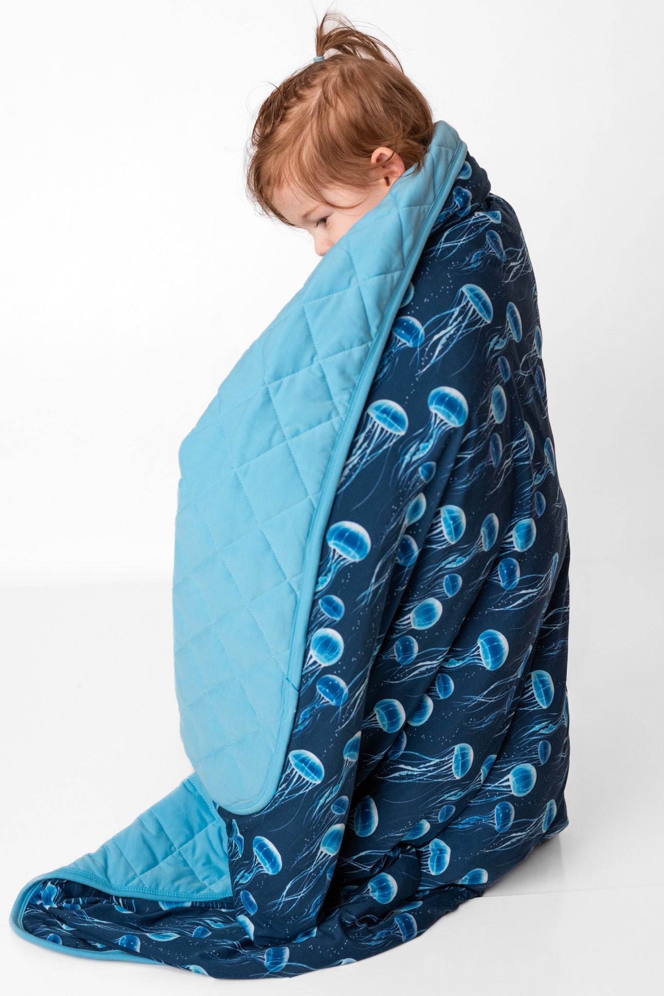 Blue Jellies | Quilted Bamboo Toddler Blanket