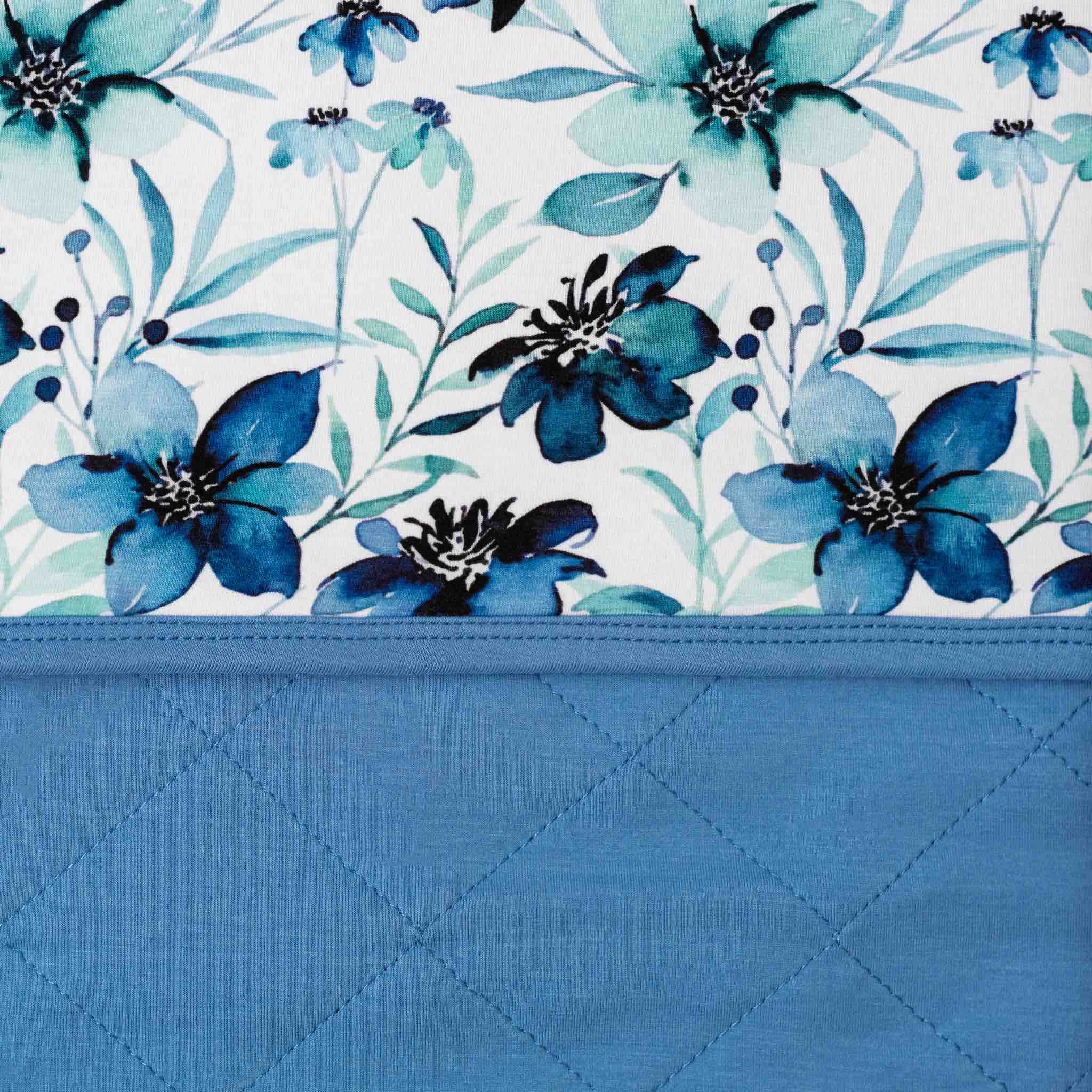 Azure Petals | Quilted Bamboo Toddler Blanket