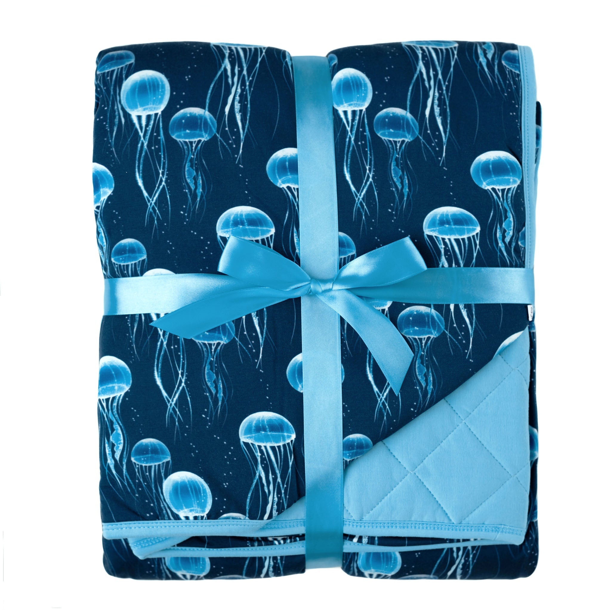 Blue Jellies | Quilted Bamboo Toddler Blanket