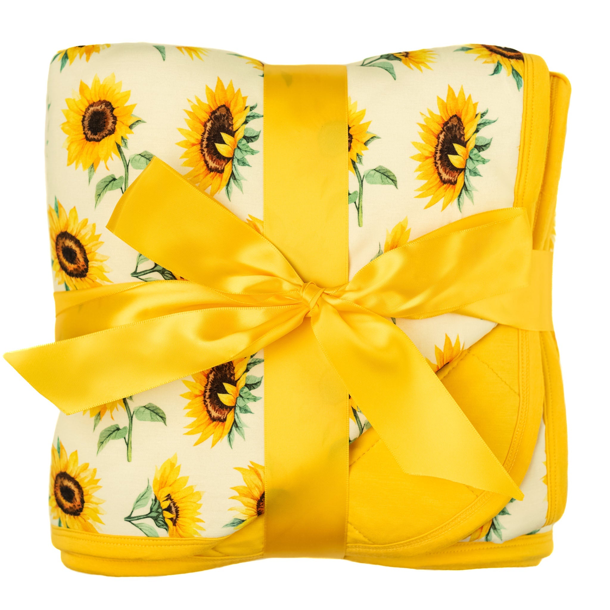 Sunflowers | Mini Quilted Bamboo Baby Blanket