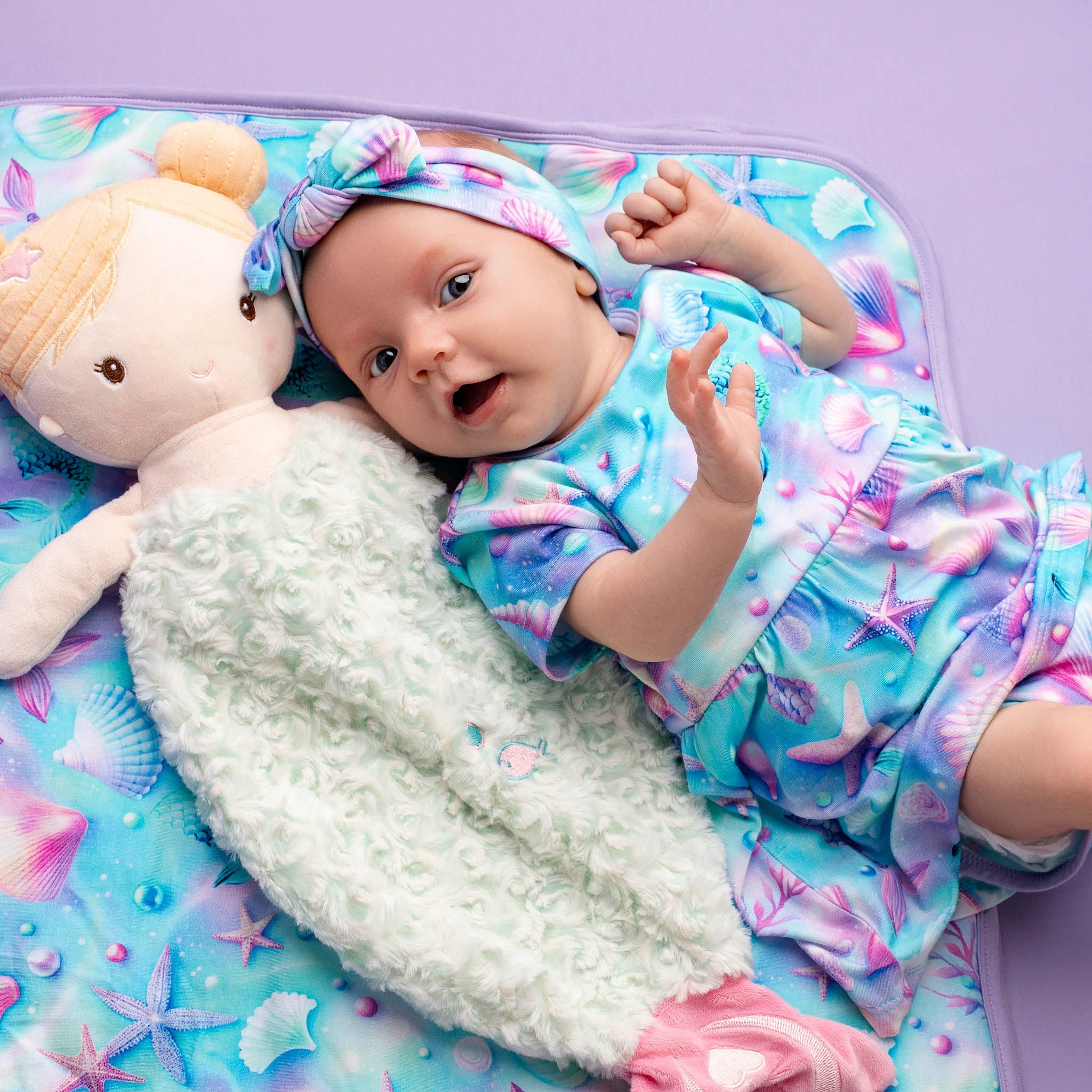 Magical Mermaid Shells | Baby & Toddler Bamboo Bodysuit Dress