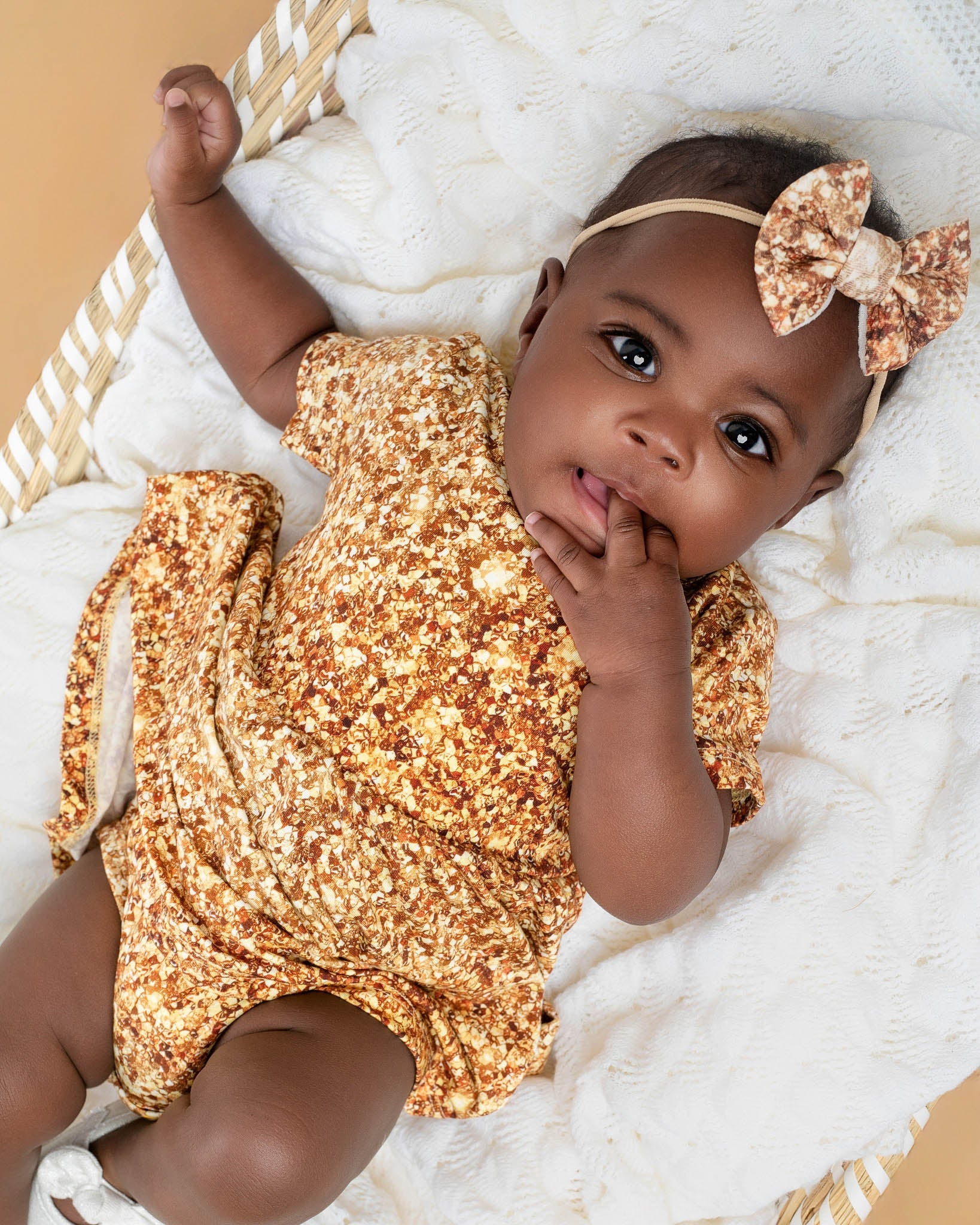 Gold Shimmer | Baby Girl Nylon Bow