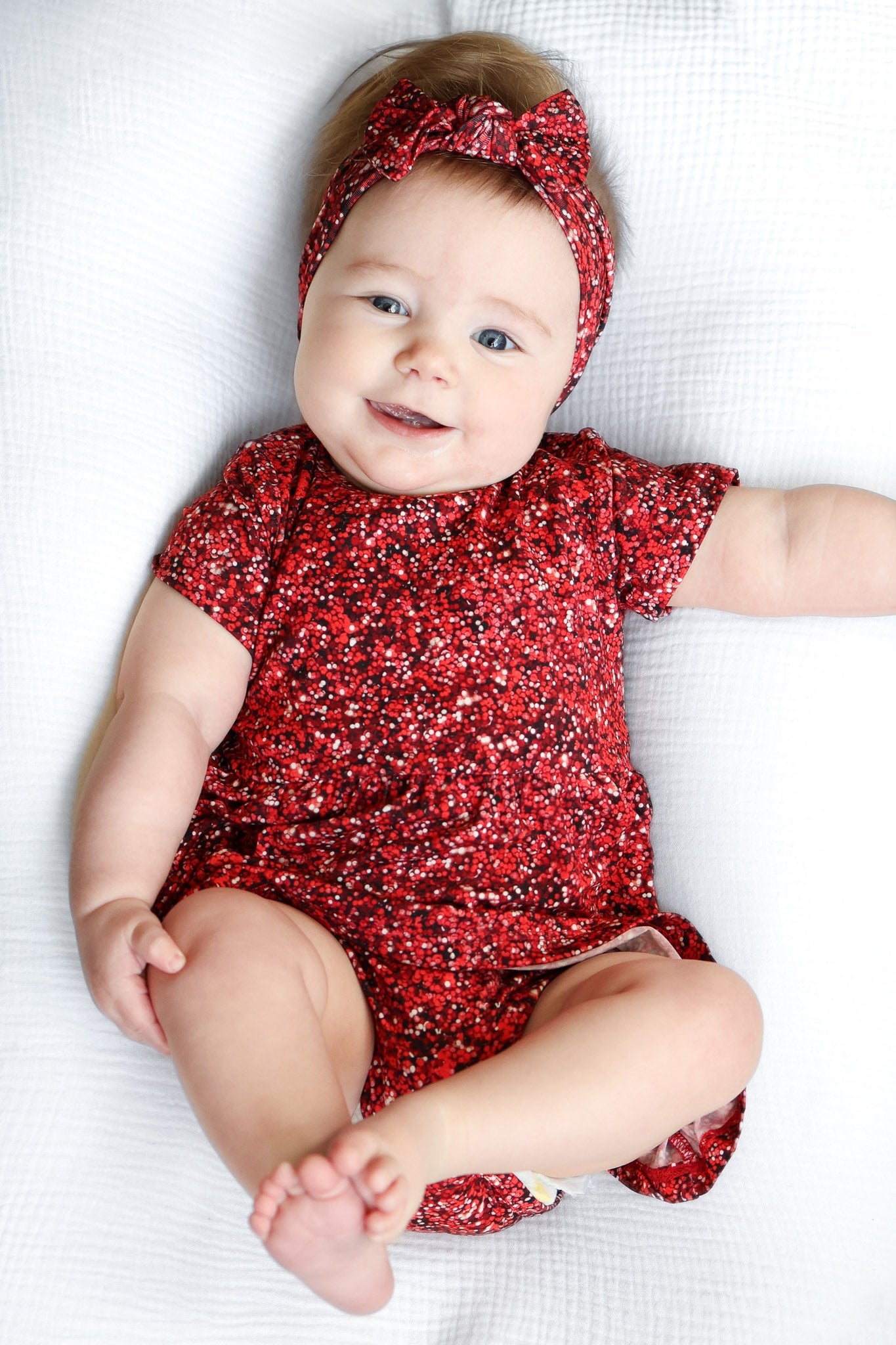 Ruby Shimmer | Baby & Toddler Bamboo Bodysuit Dress