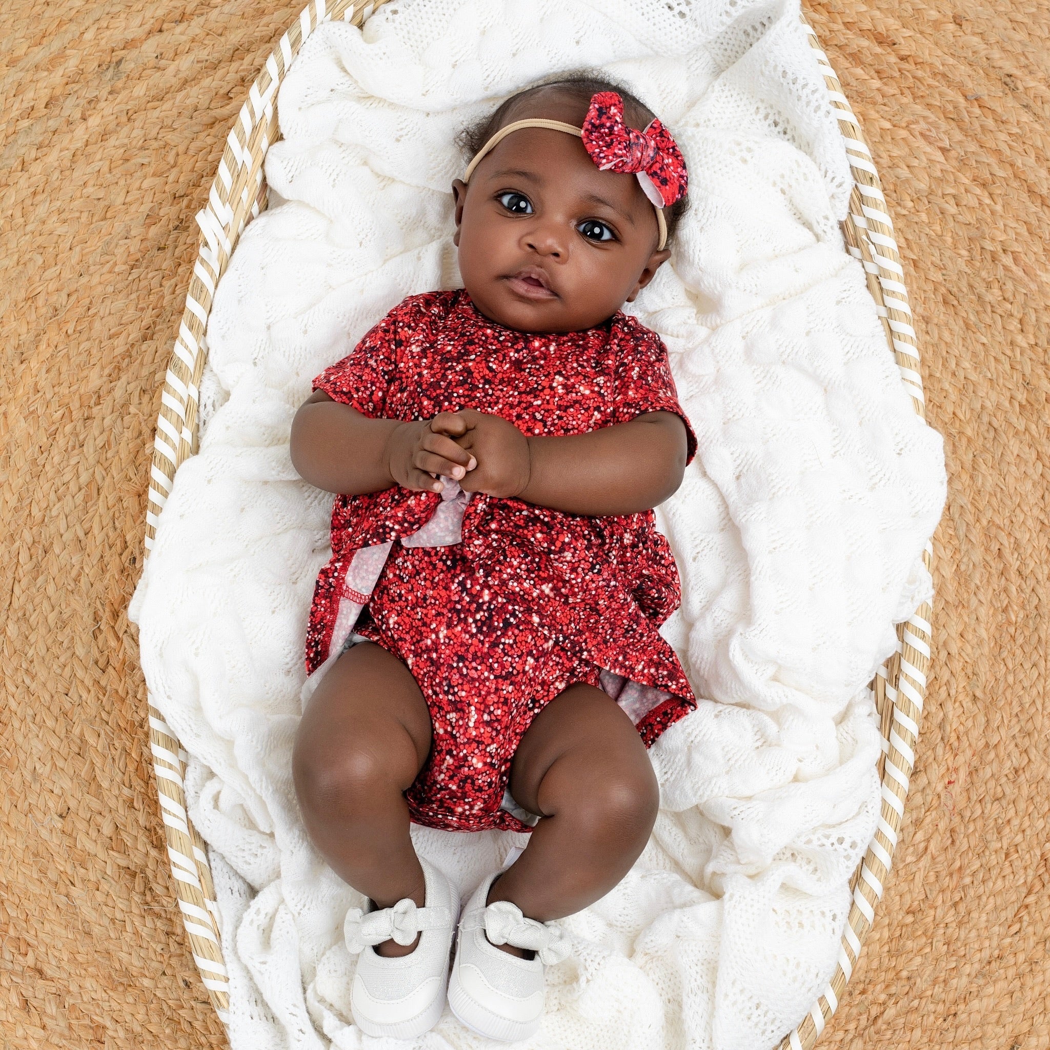 Ruby Shimmer | Baby & Toddler Bamboo Bodysuit Dress