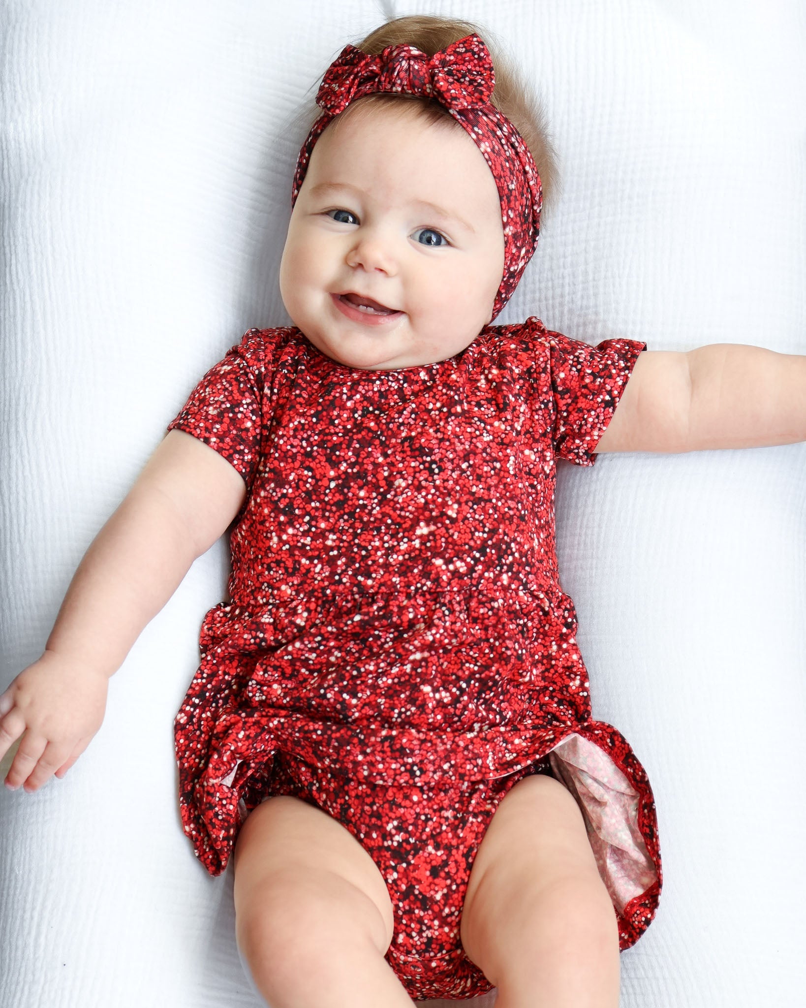 Ruby Shimmer | Baby & Toddler Bamboo Bodysuit Dress
