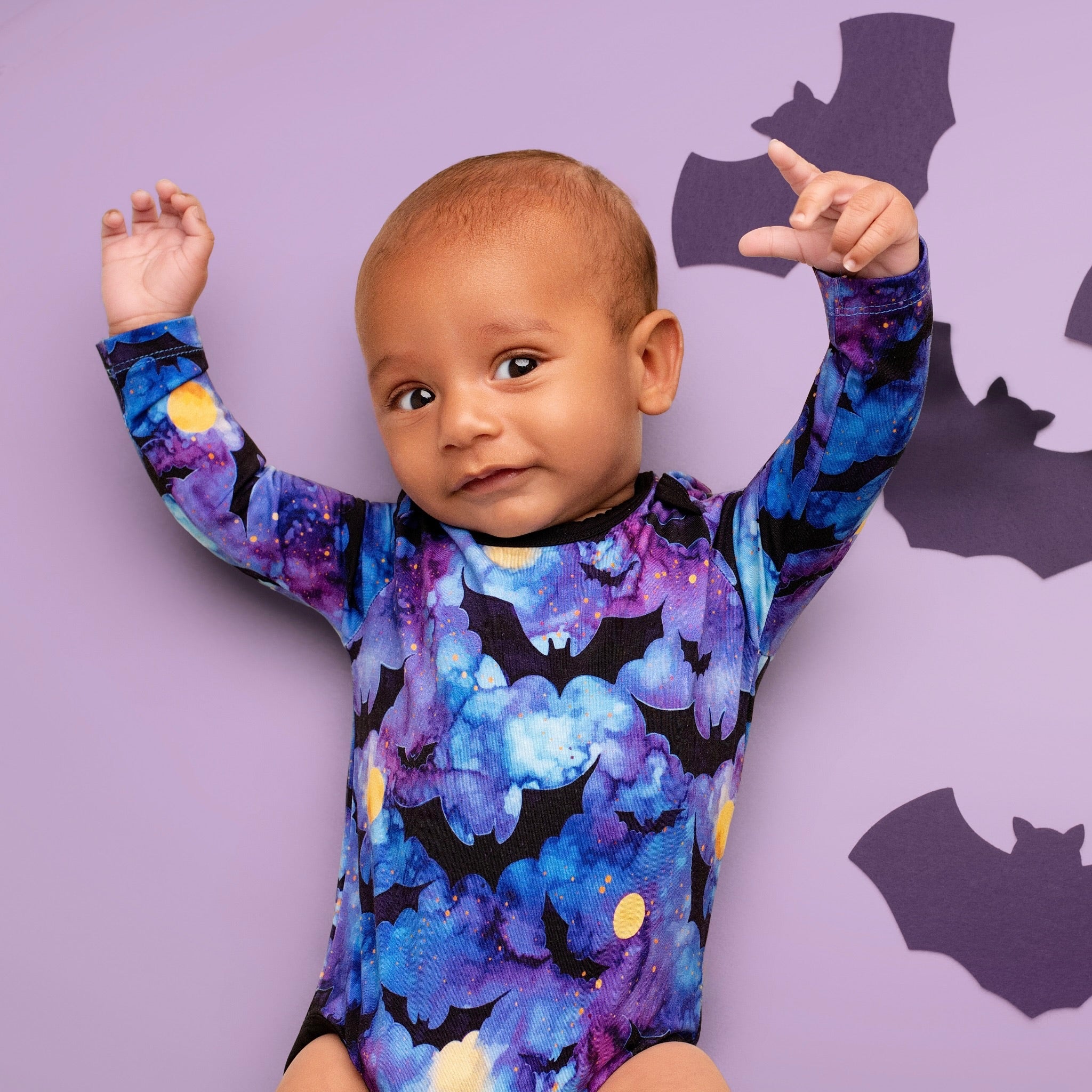 Halloween | Midnight Bats | Baby & Toddler Bamboo Bodysuit Onesie