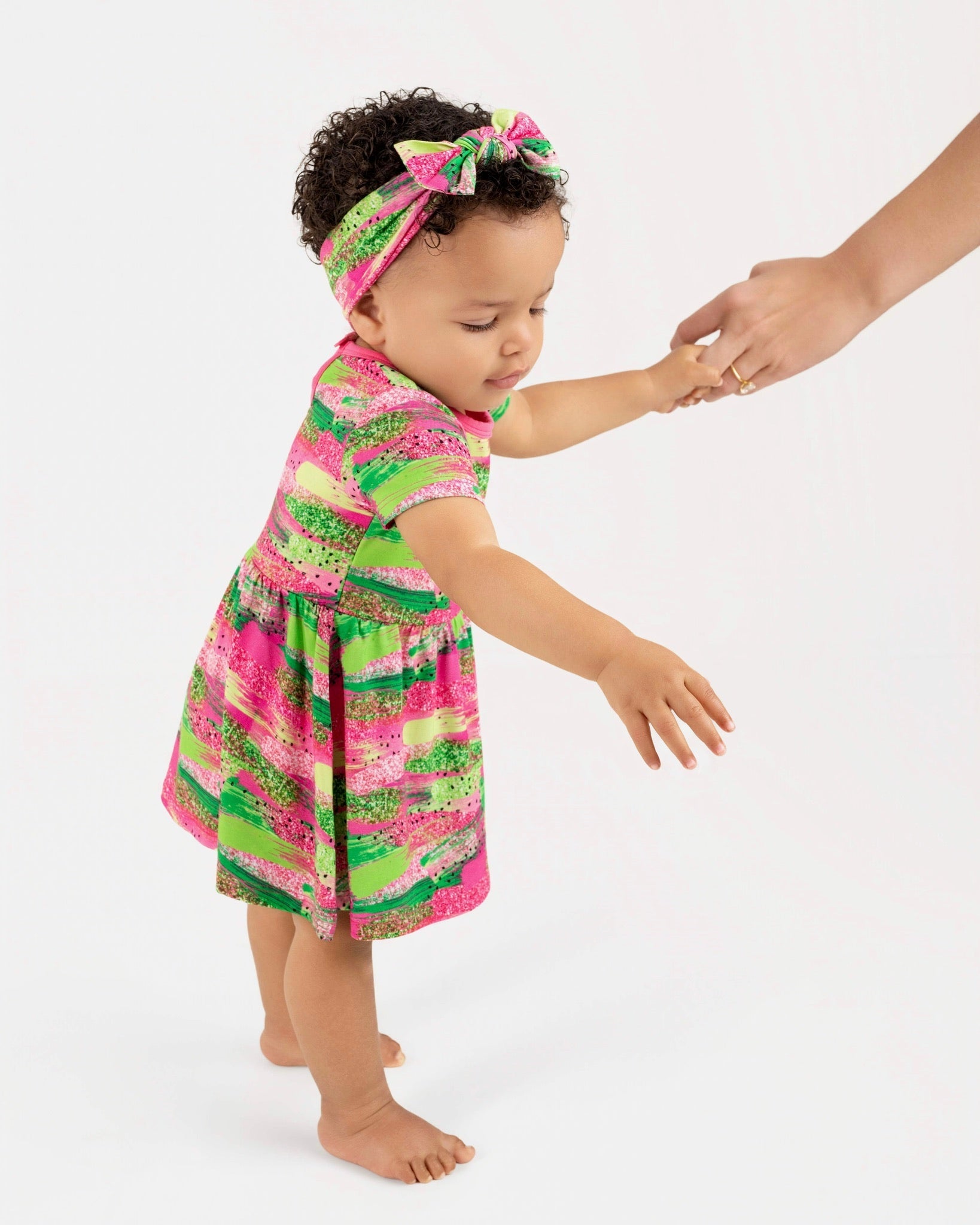 Watermelon Glitter | Baby & Toddler Bamboo Bodysuit Dress