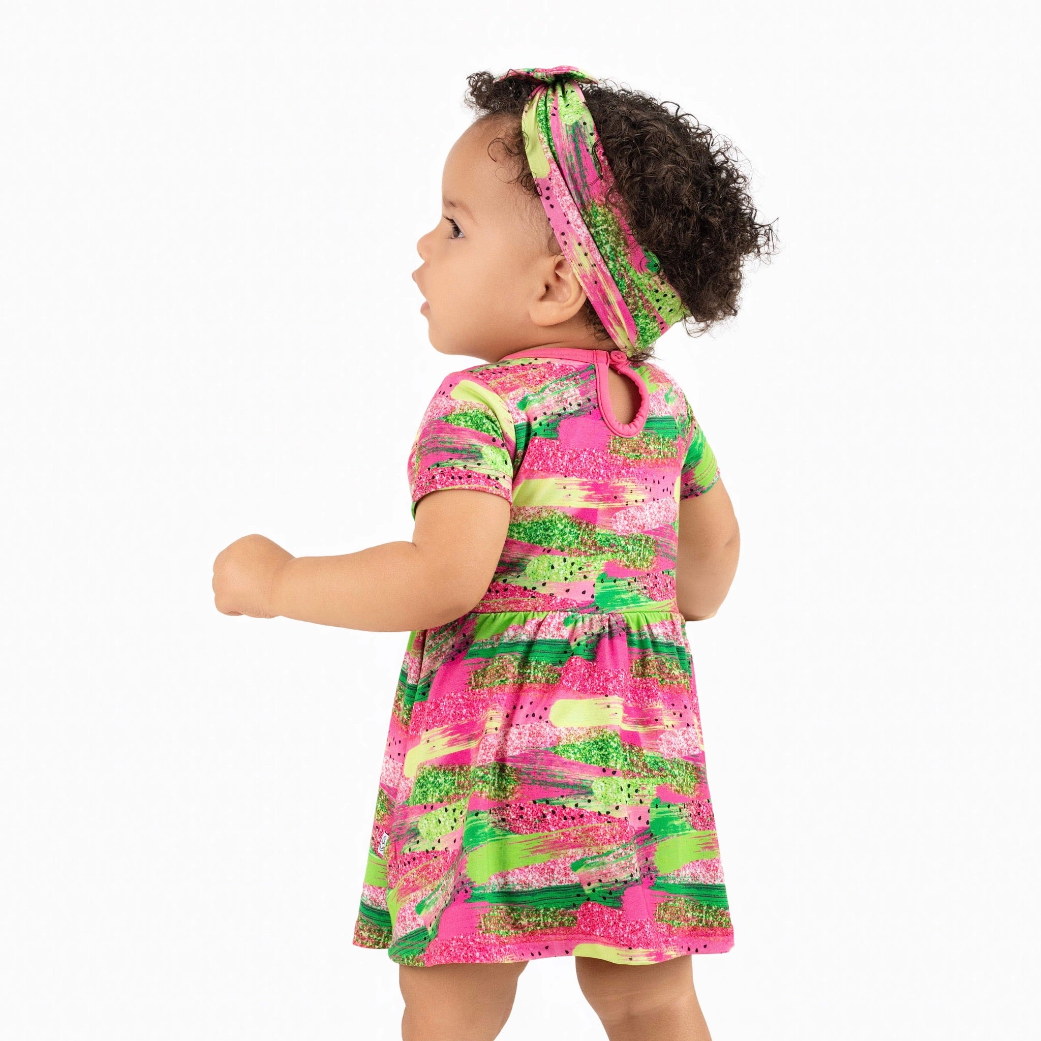 Watermelon Glitter | Baby & Toddler Bamboo Bodysuit Dress