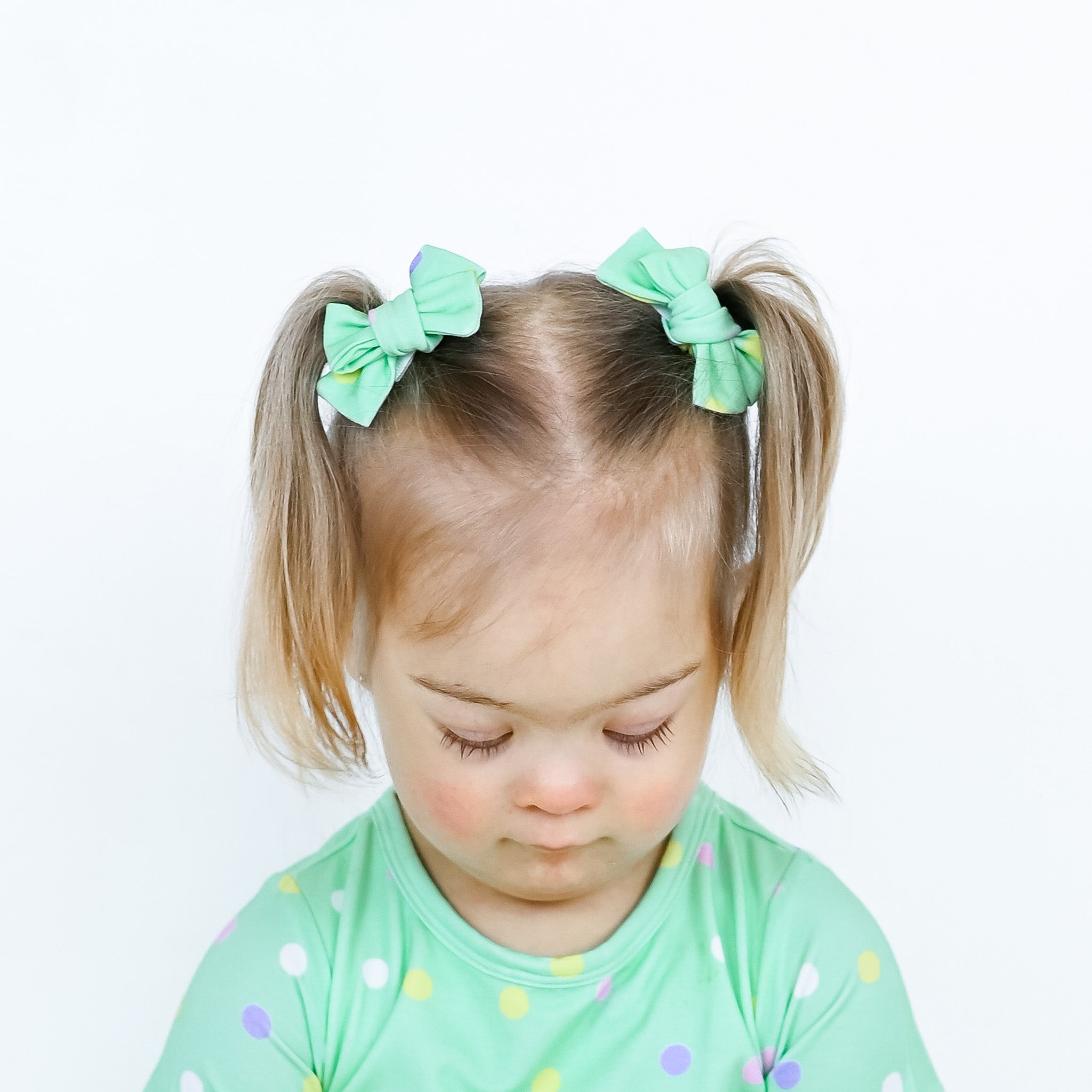Pastel Dots | Baby Bamboo Clip On Bow Set