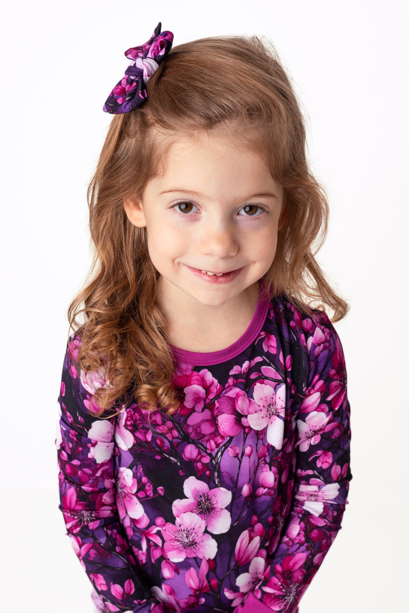 Cherry Blossoms | Toddler Bamboo Clip On Bow