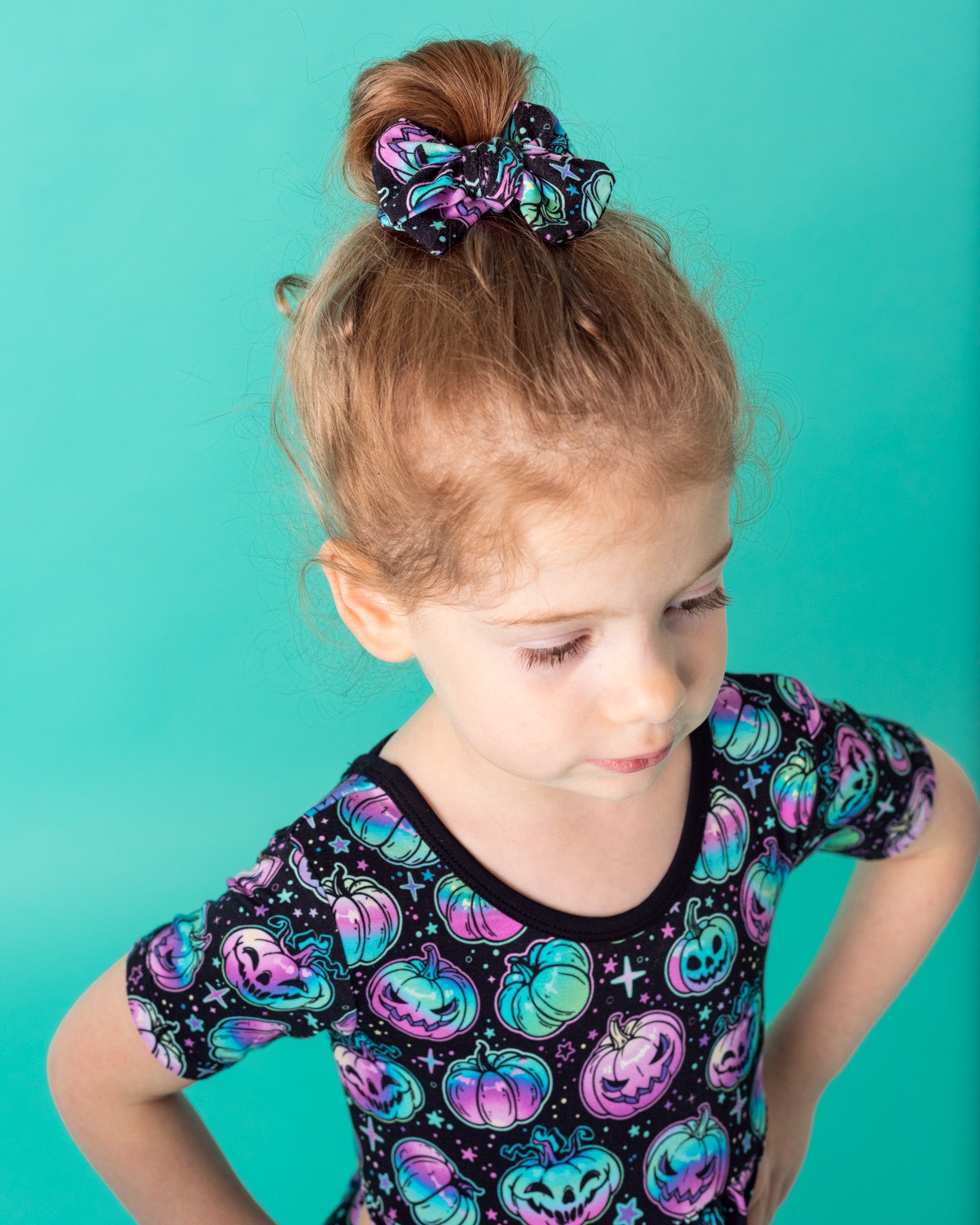 Halloween | Starlight Pumpkins | Toddler Bamboo Clip On Bow *new Style*