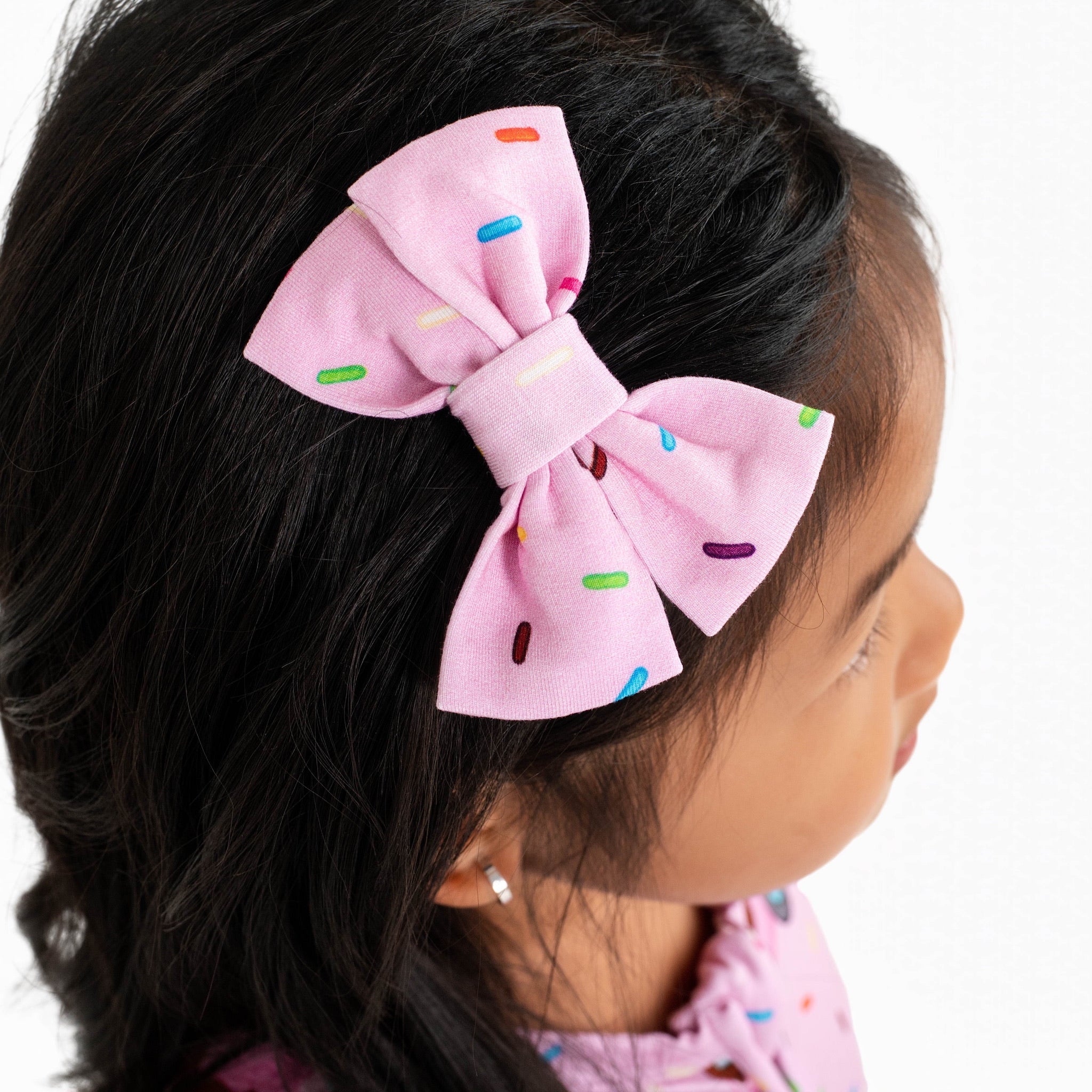 Strawberry Sprinkles | Bamboo Small Clip On Bow