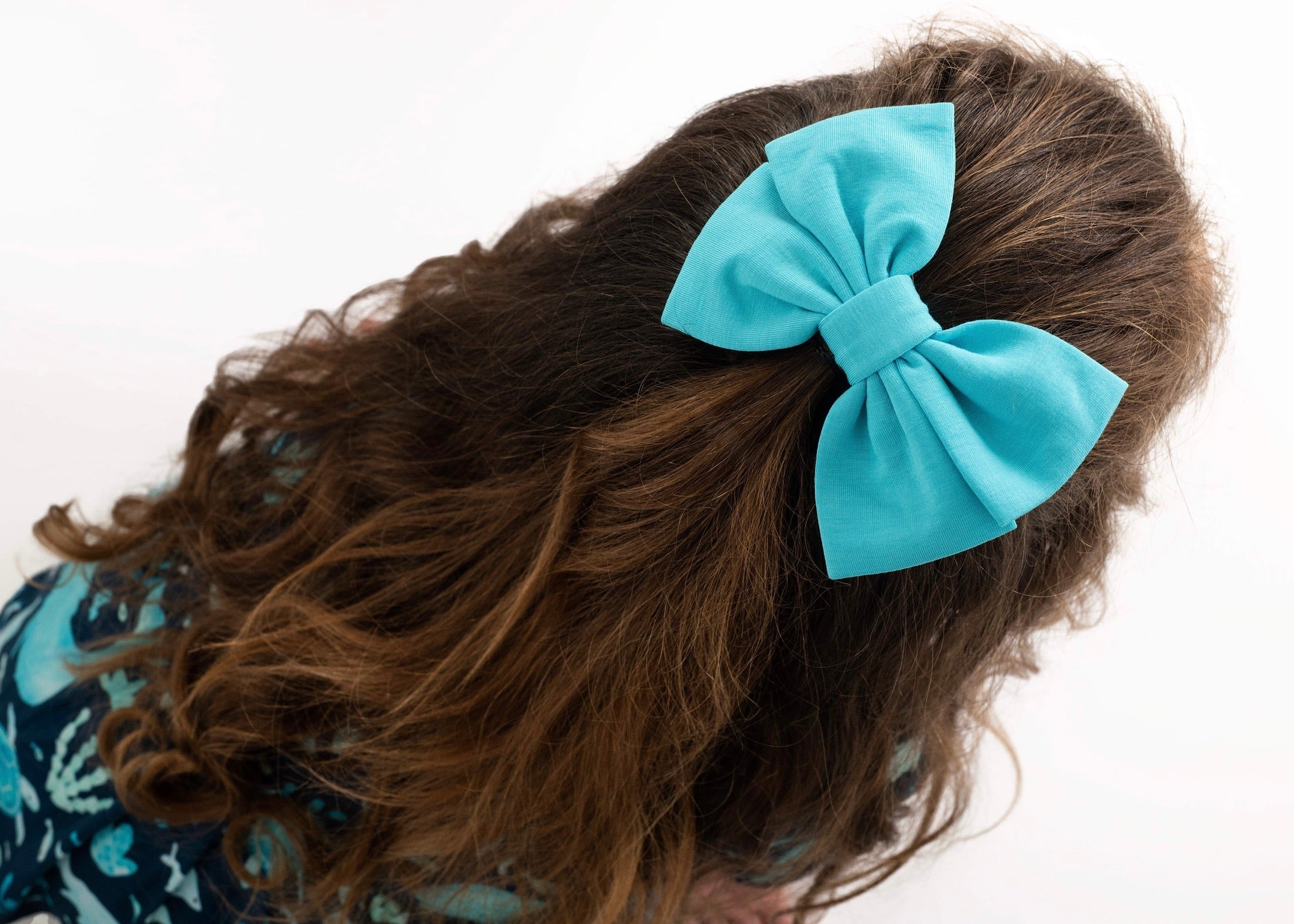 Ocean Blue | Bamboo Big Clip On Bow