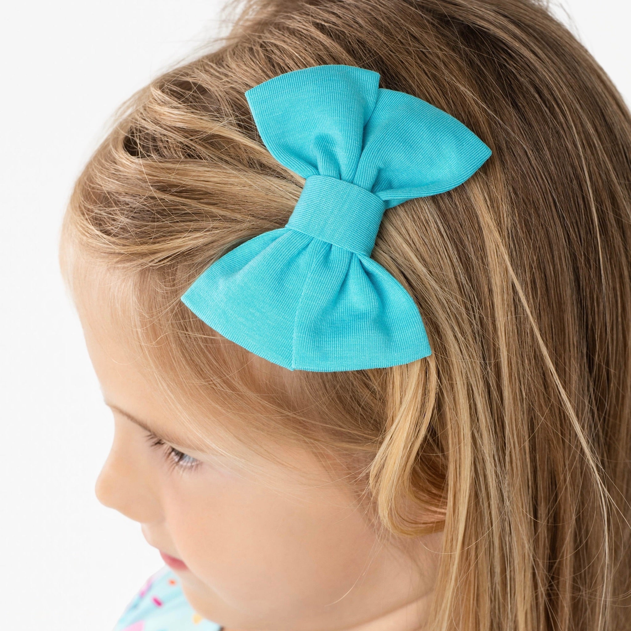 Ocean Blue | Bamboo Small Clip On Bow