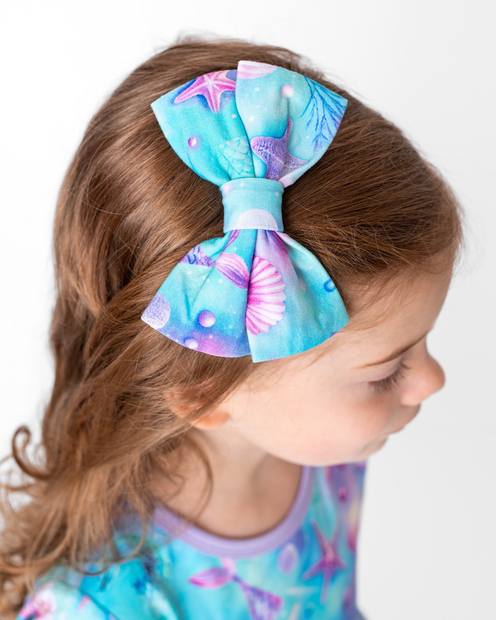 Magical Mermaid Shells | Bamboo Big Clip On Bow