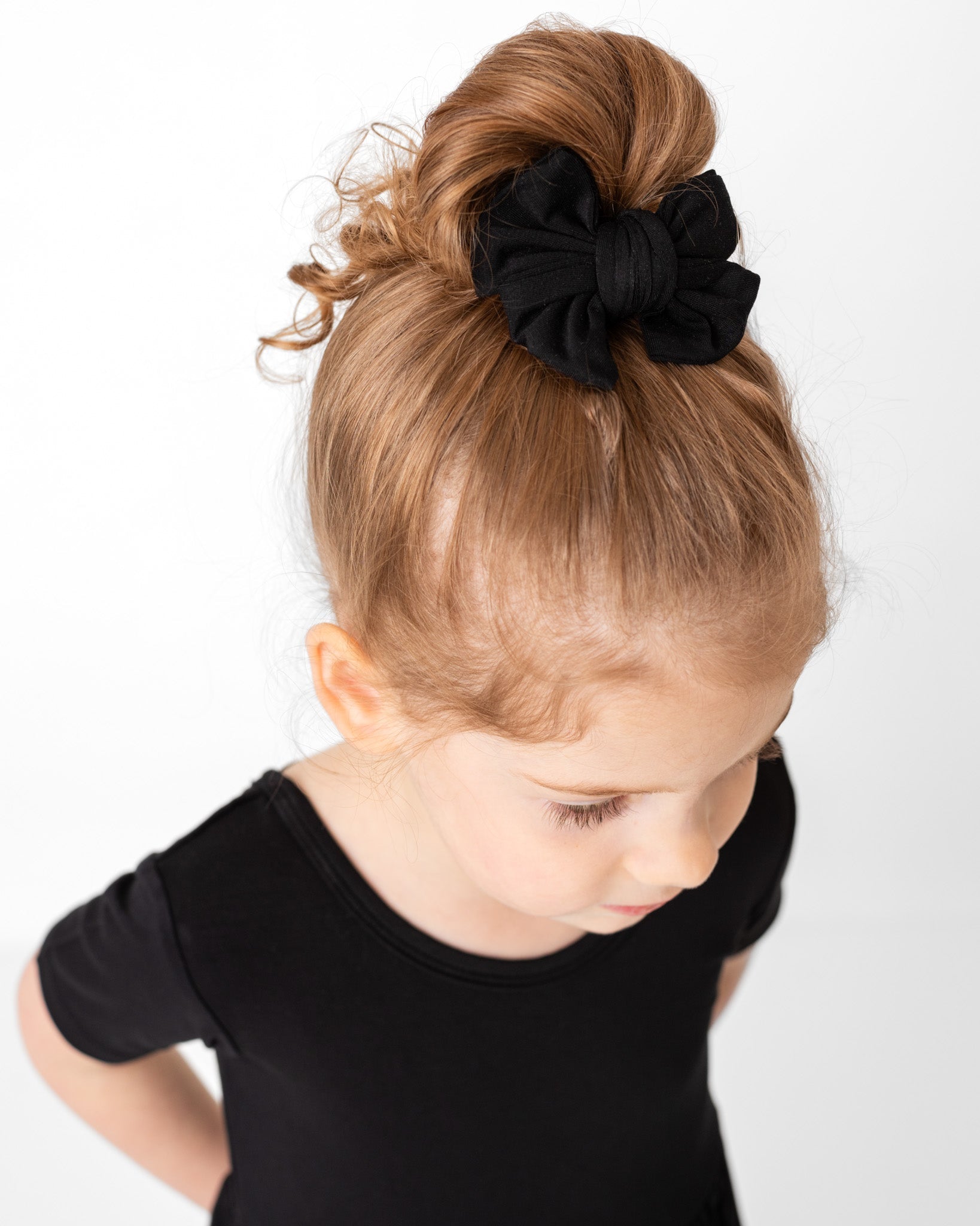 Black | Toddler Bamboo Clip On Bow *new Style*