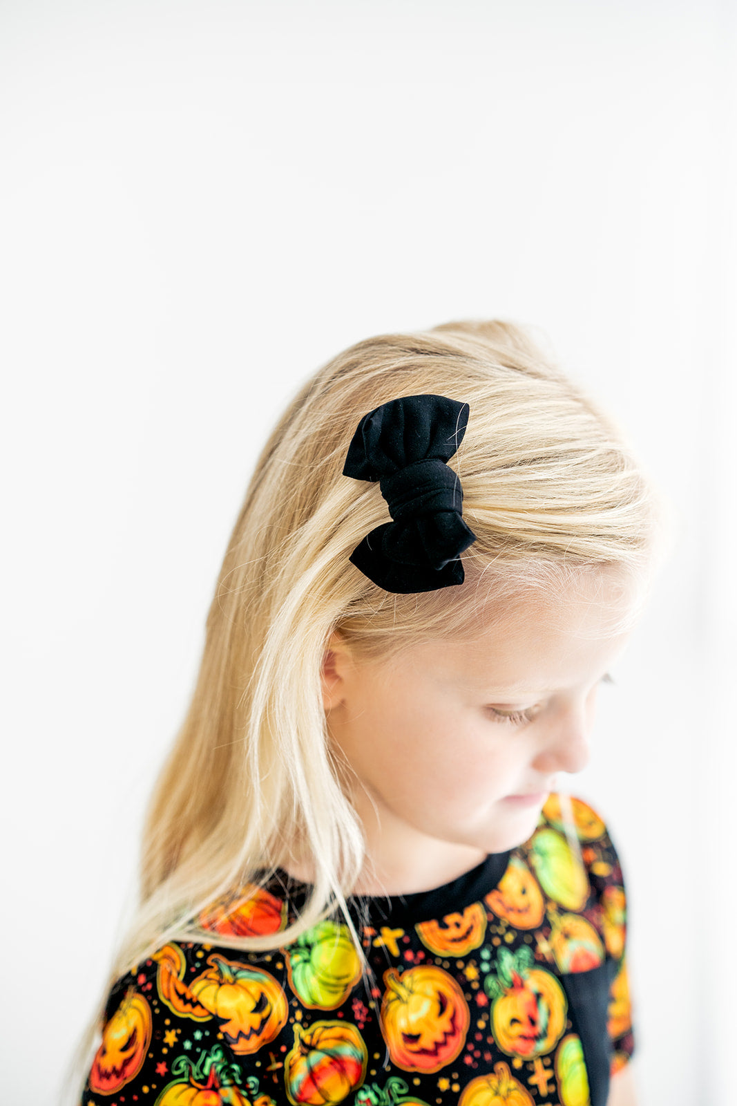 Black | Toddler Bamboo Clip On Bow *new Style*