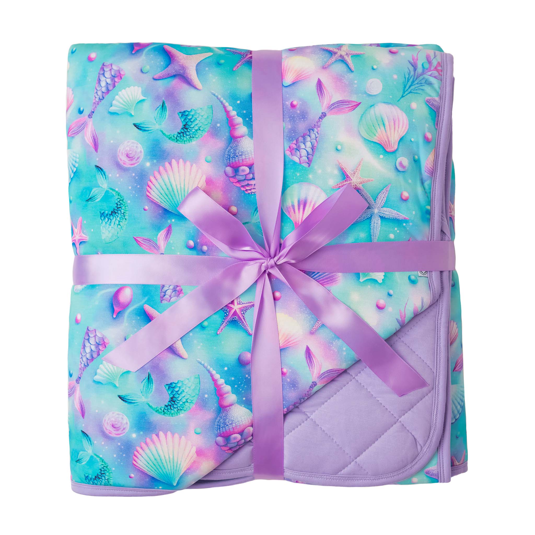 Magical Mermaid Shells | Quilted Bamboo Toddler Blanket