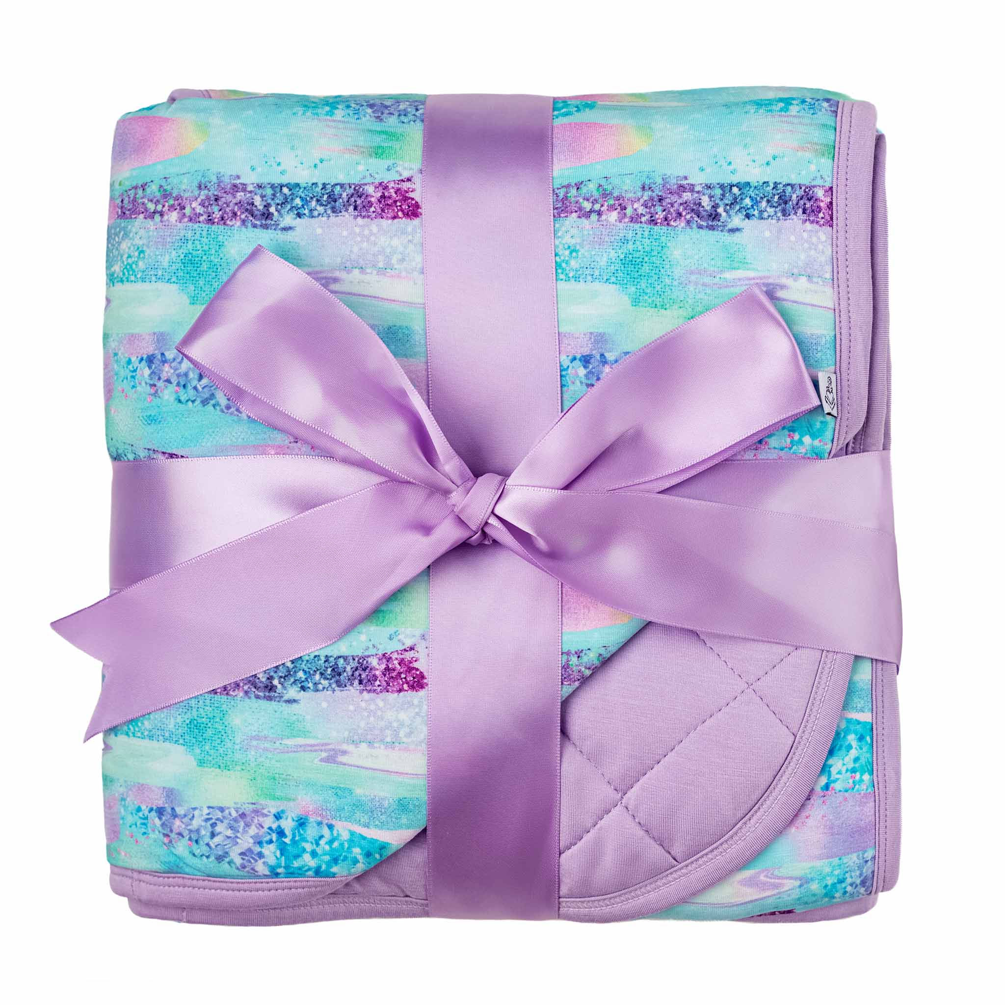 Mermaid Glitter | Mini Quilted Bamboo Baby Blanket