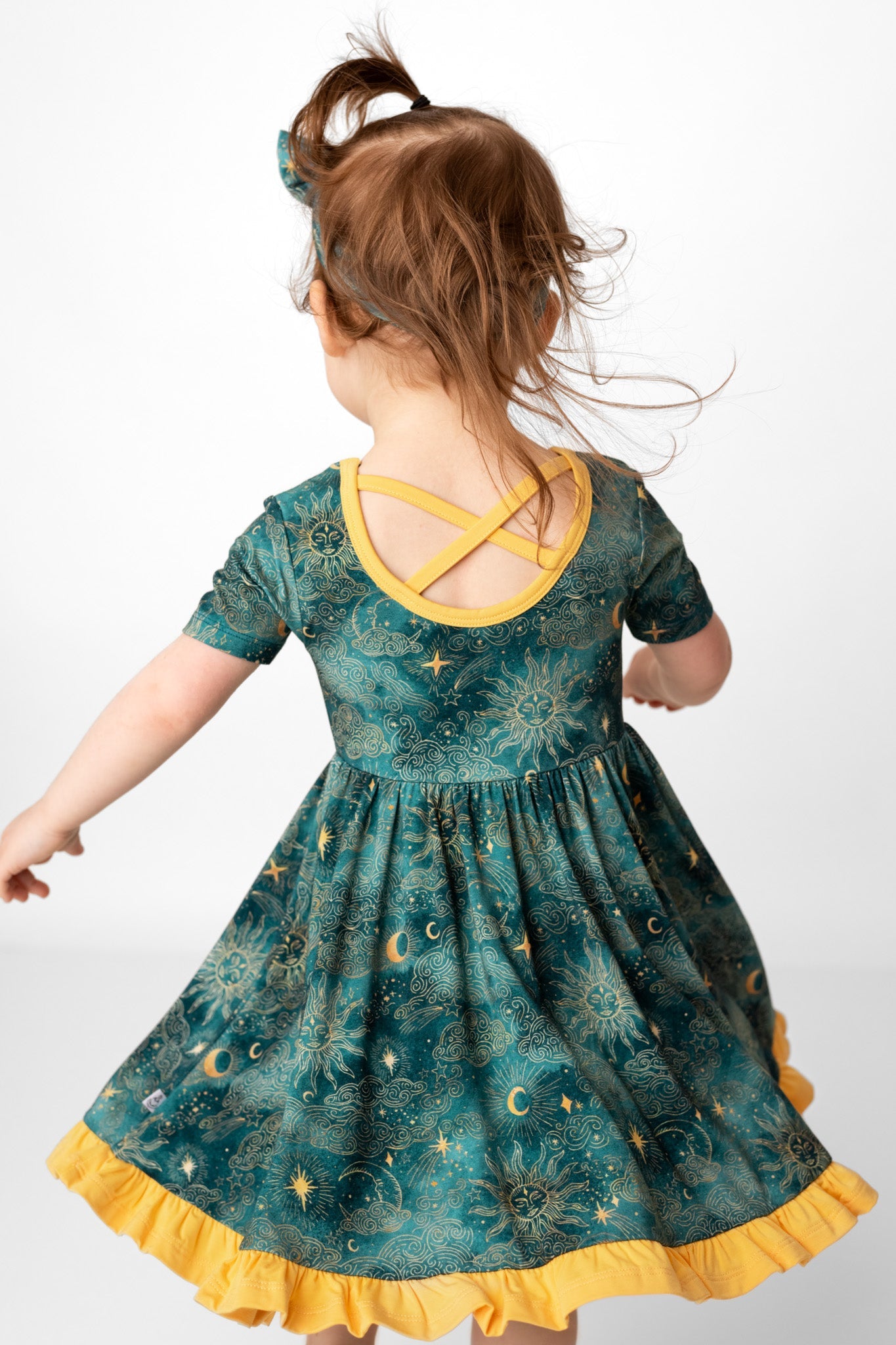 Dreamy Skies | Toddler & Girls Bamboo Ruffle Twirl Dress