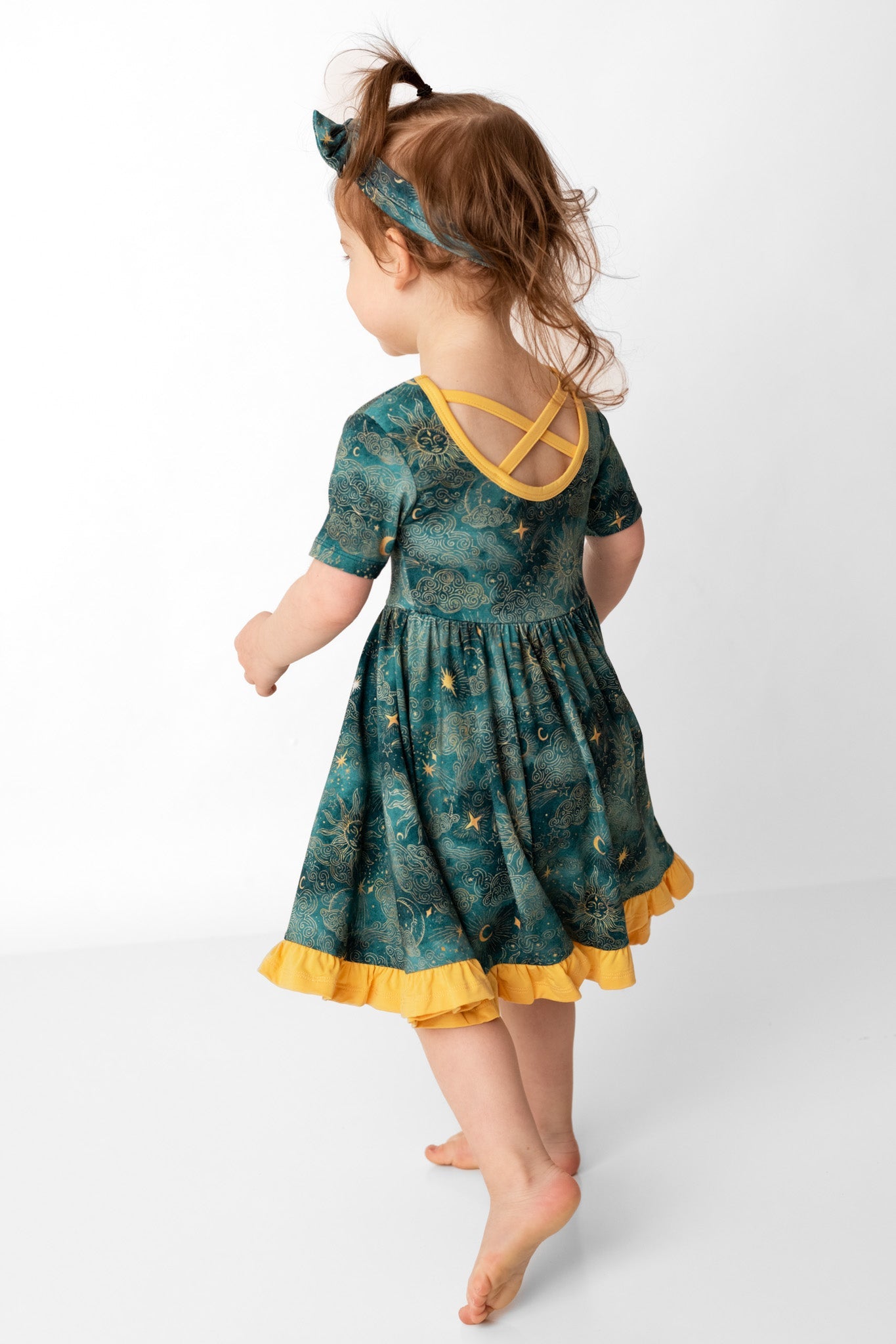 Dreamy Skies | Toddler & Girls Bamboo Ruffle Twirl Dress