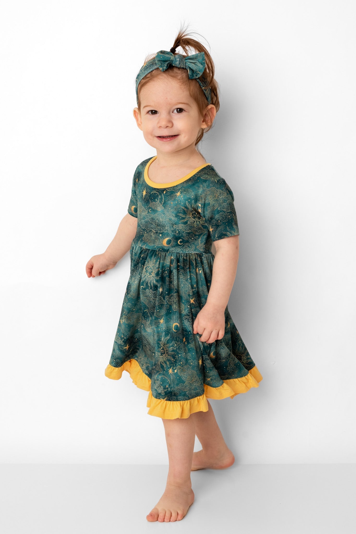 Dreamy Skies | Toddler & Girls Bamboo Ruffle Twirl Dress