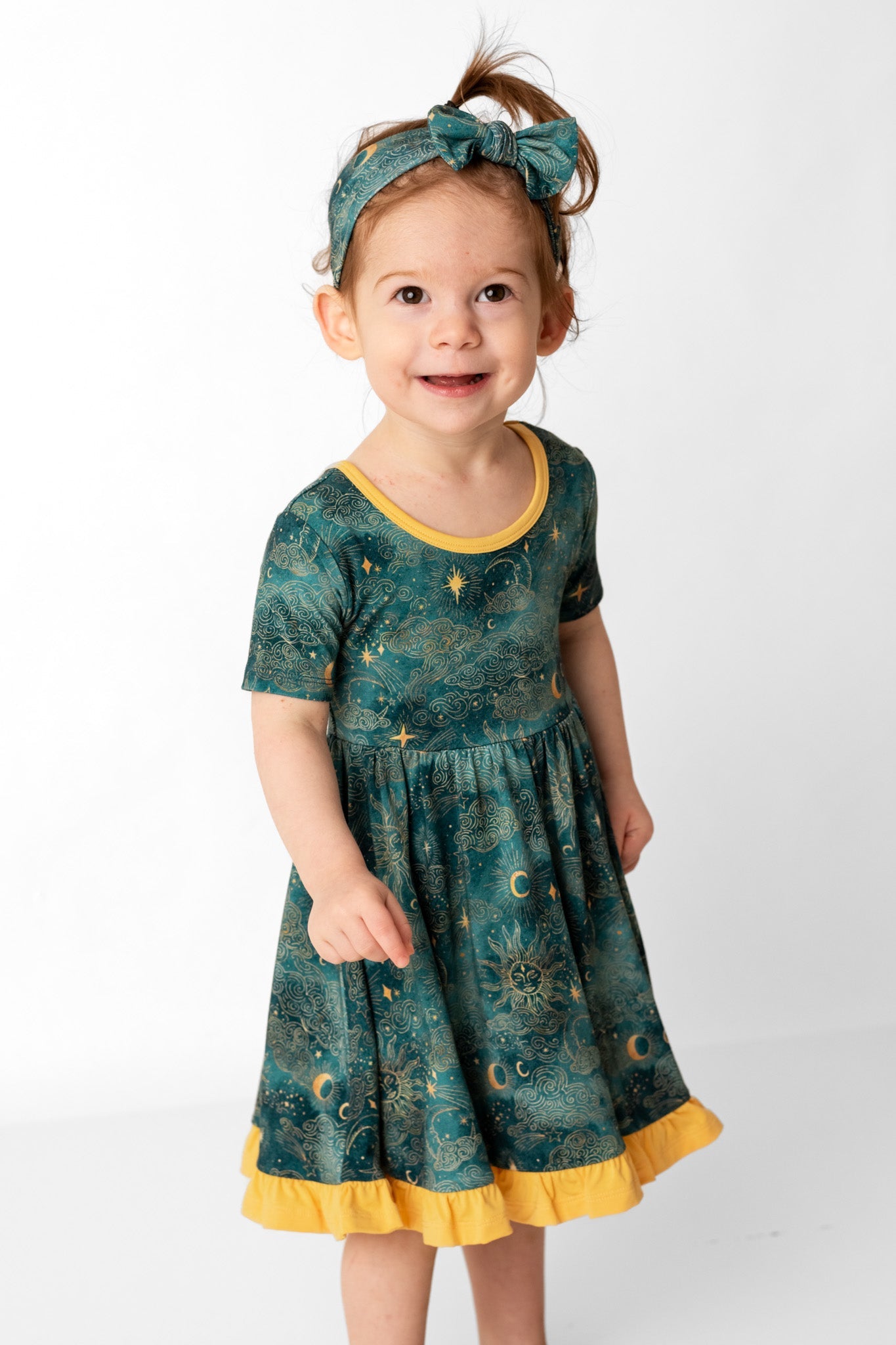 Dreamy Skies | Toddler & Girls Bamboo Ruffle Twirl Dress