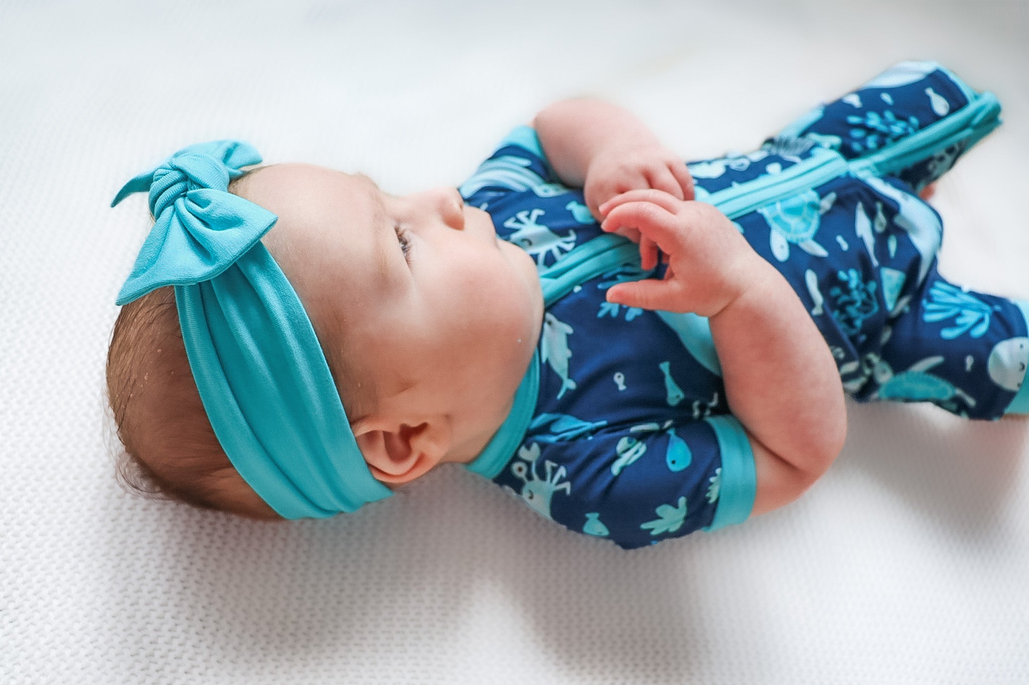 Ocean Blue | Bamboo Headband Bow