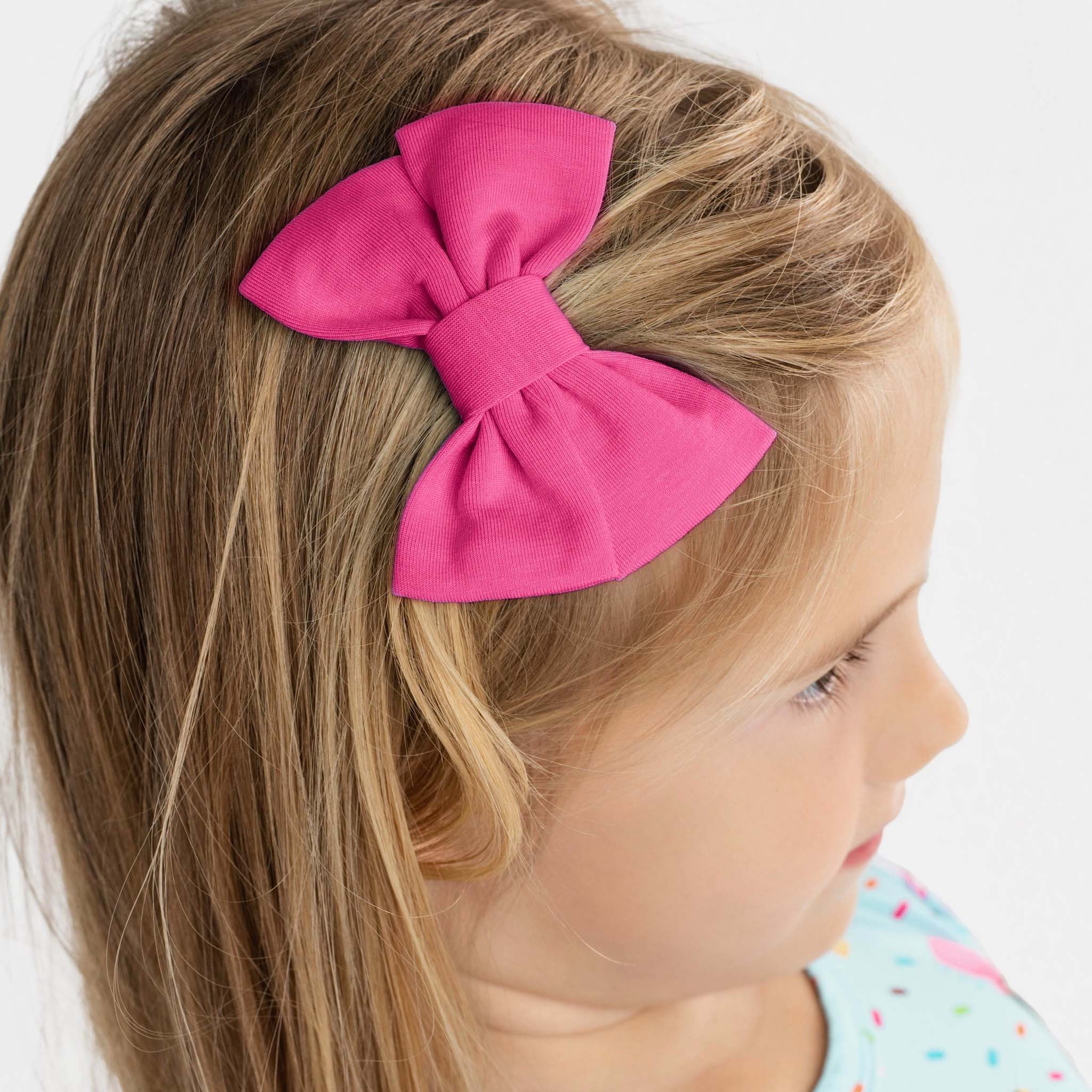 Watermelon Pink | Bamboo Small Clip On Bow