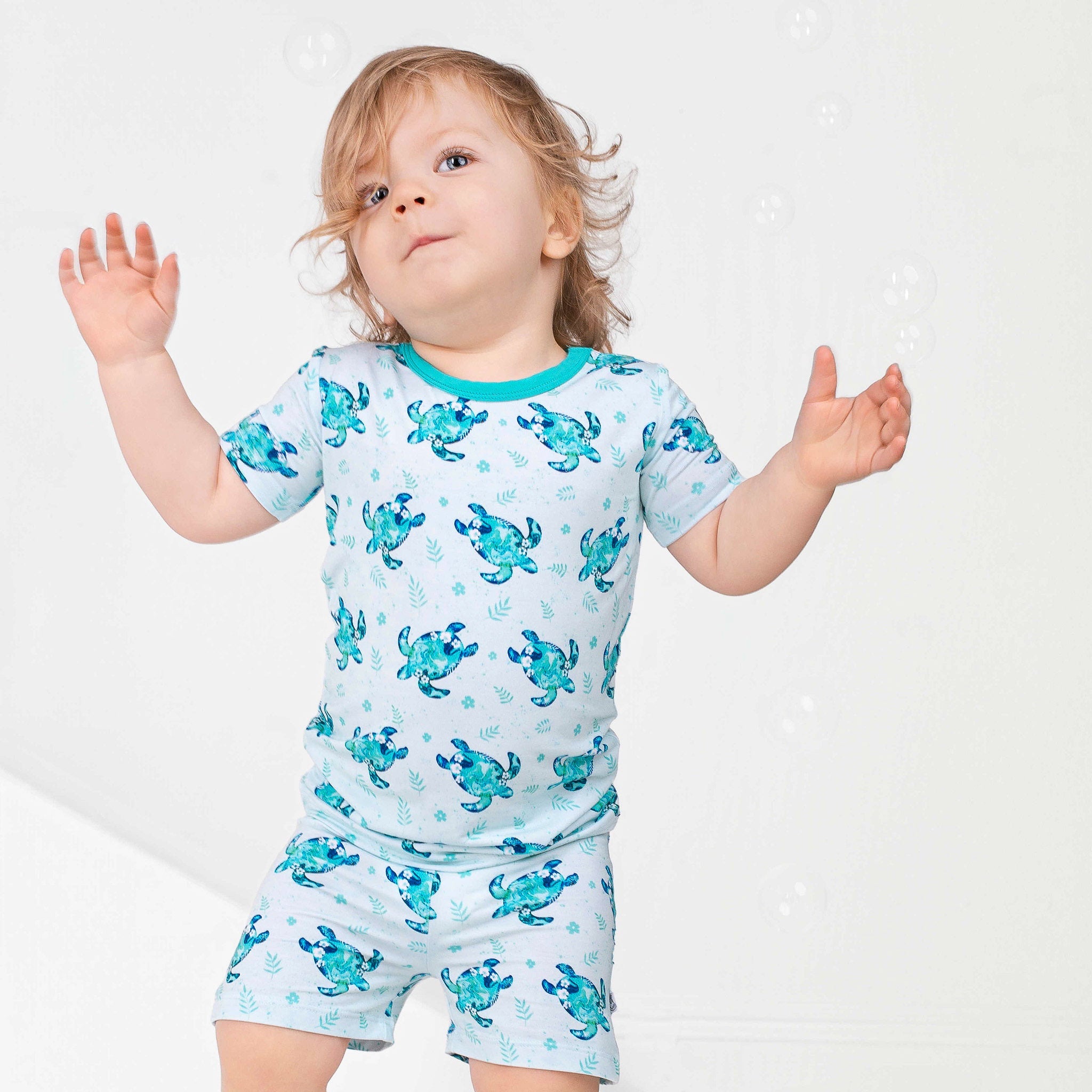 Sea Turtles | Two-piece Bamboo Short Sleeve Toddler & Kids Set