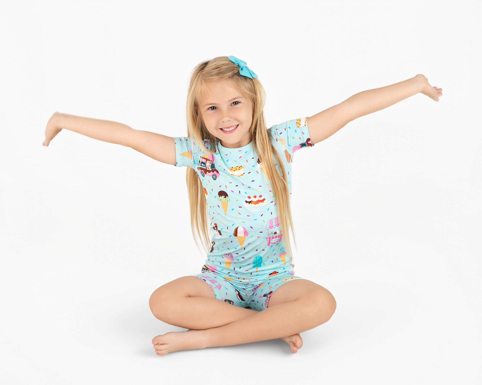 Cotton Candy Ice Cream | Two-piece Bamboo Short Sleeve Toddler & Kids Set