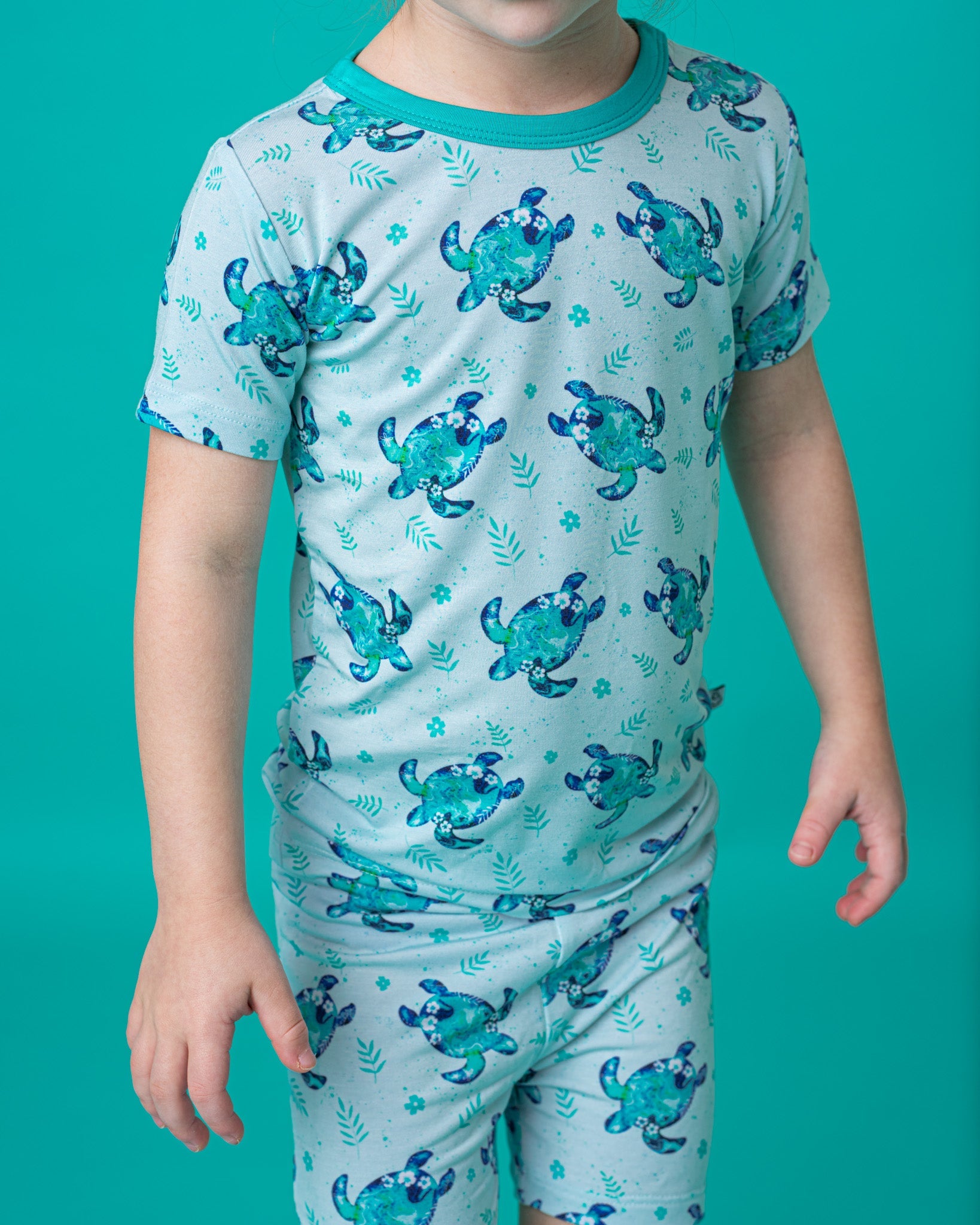 Sea Turtles | Two-piece Bamboo Short Sleeve Toddler & Kids Set