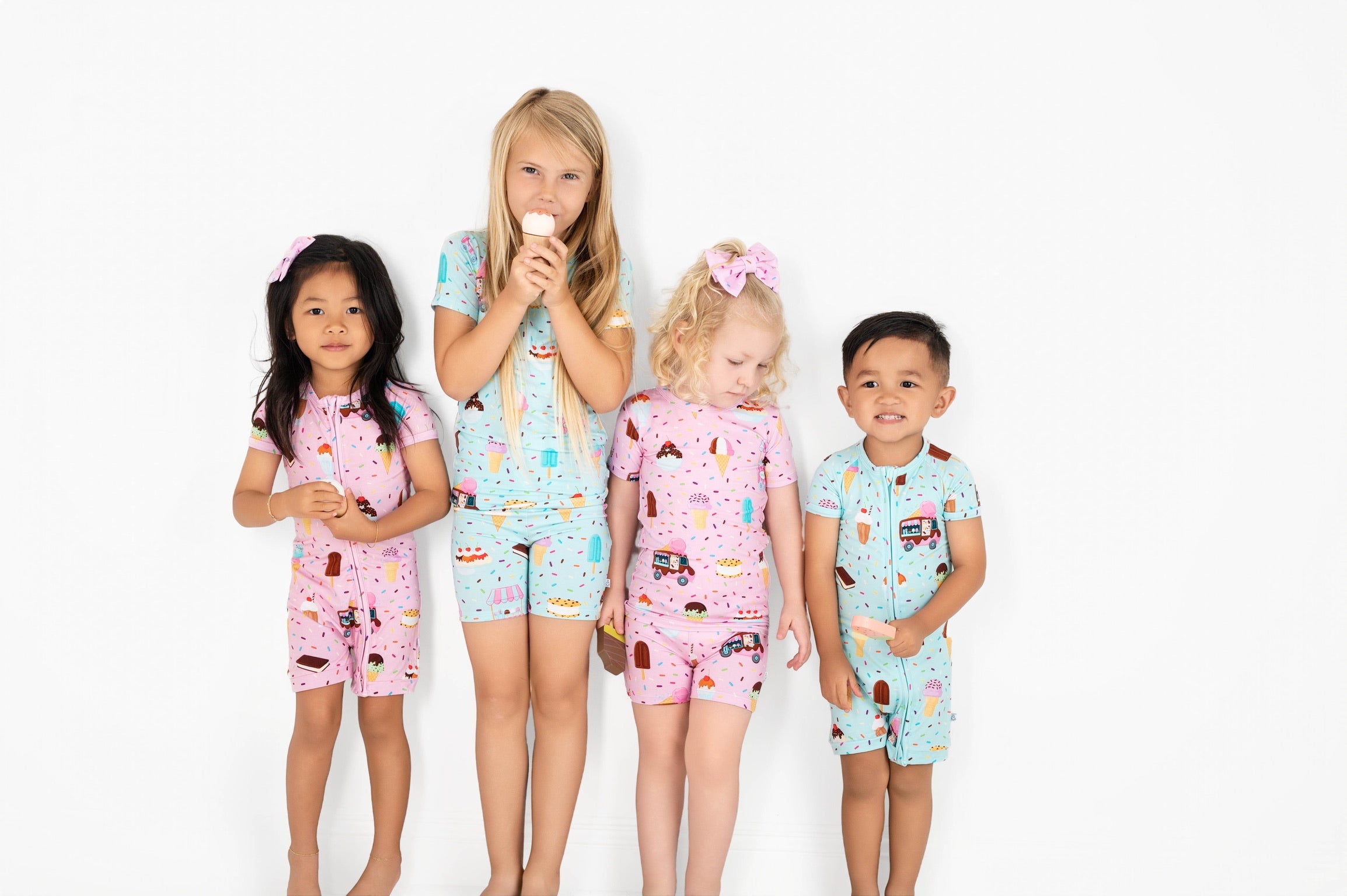 Cotton Candy Ice Cream | Bamboo Shorty Zipper Romper - Baby, Infant & Toddler