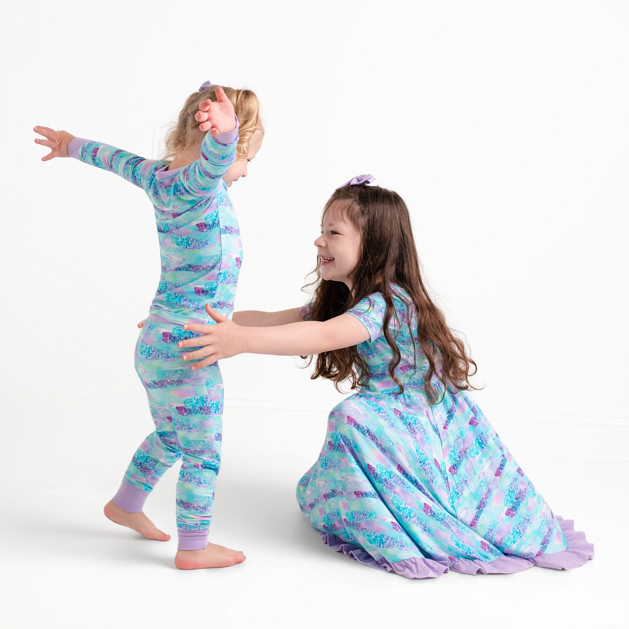 Mermaid Glitter | Toddler & Girls Bamboo Ruffle Twirl Dress