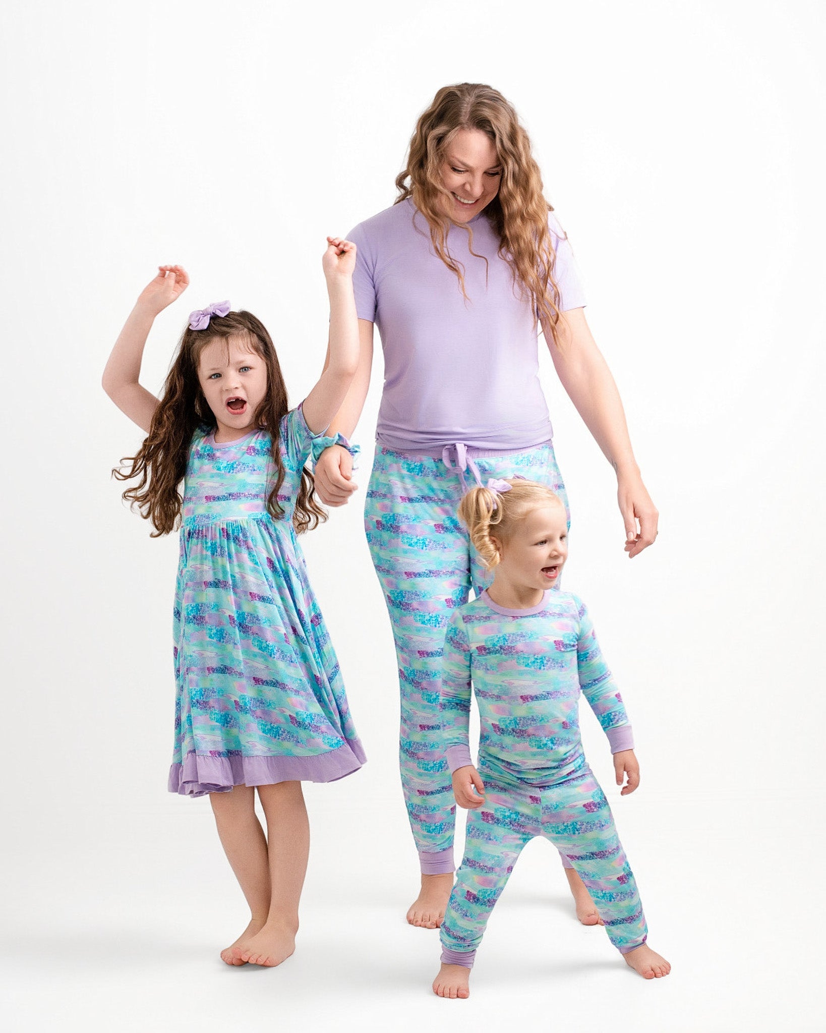 Mermaid Glitter | Toddler & Girls Bamboo Ruffle Twirl Dress