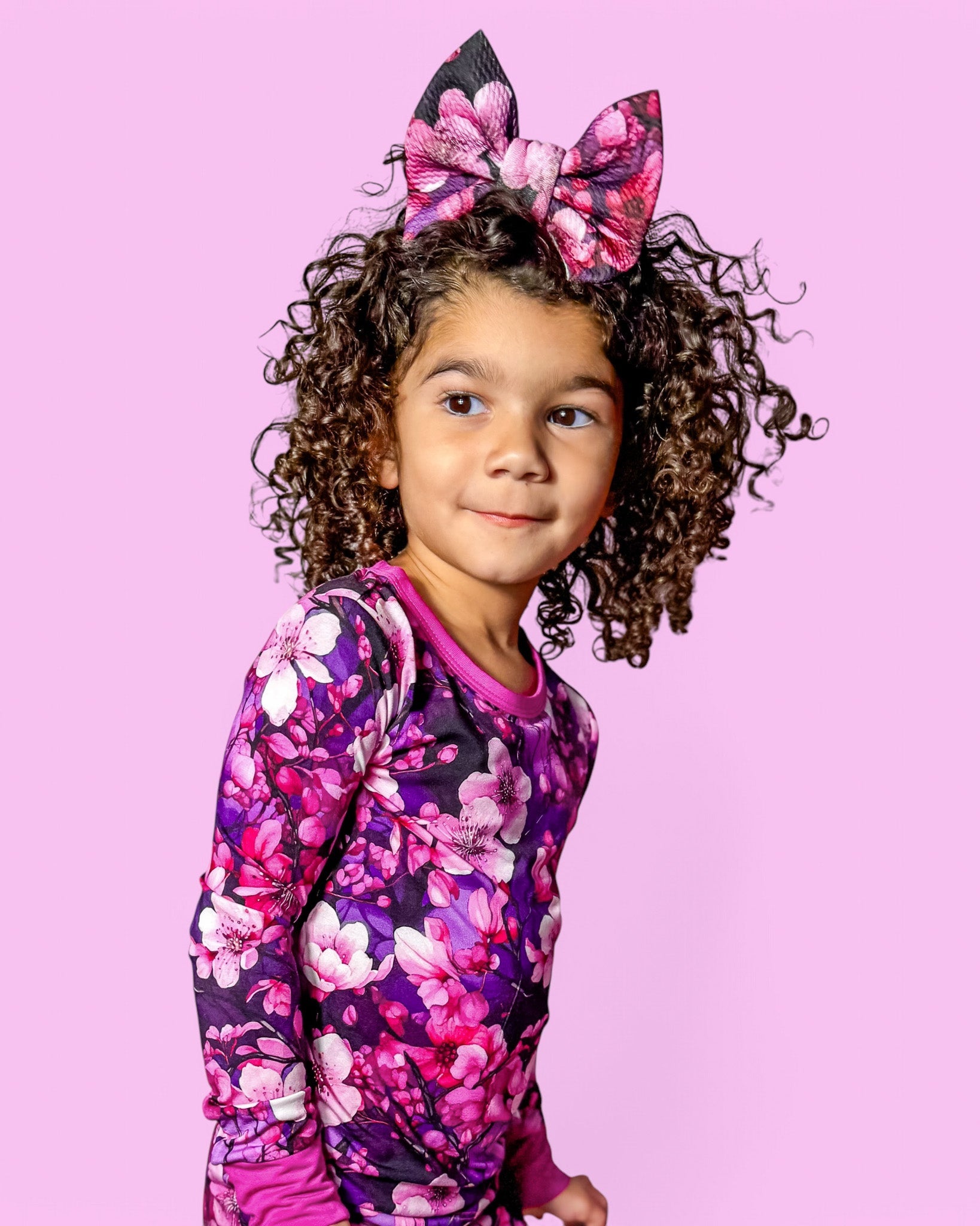 Cherry Blossoms | Two-piece Bamboo Long Sleeve Toddler & Kids Pajamas