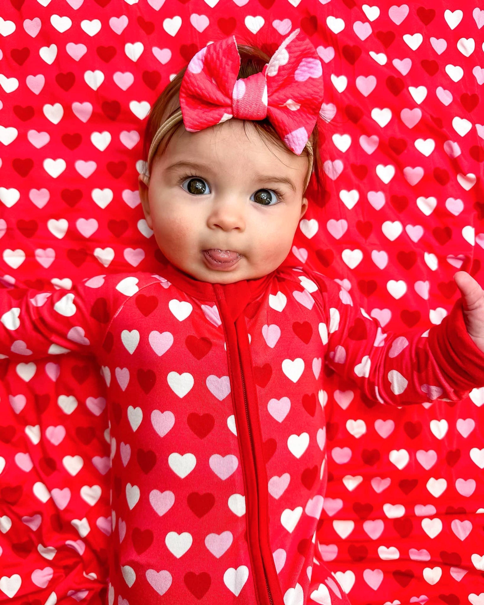 Sweet Little Hearts | Baby Girl Nylon Bow