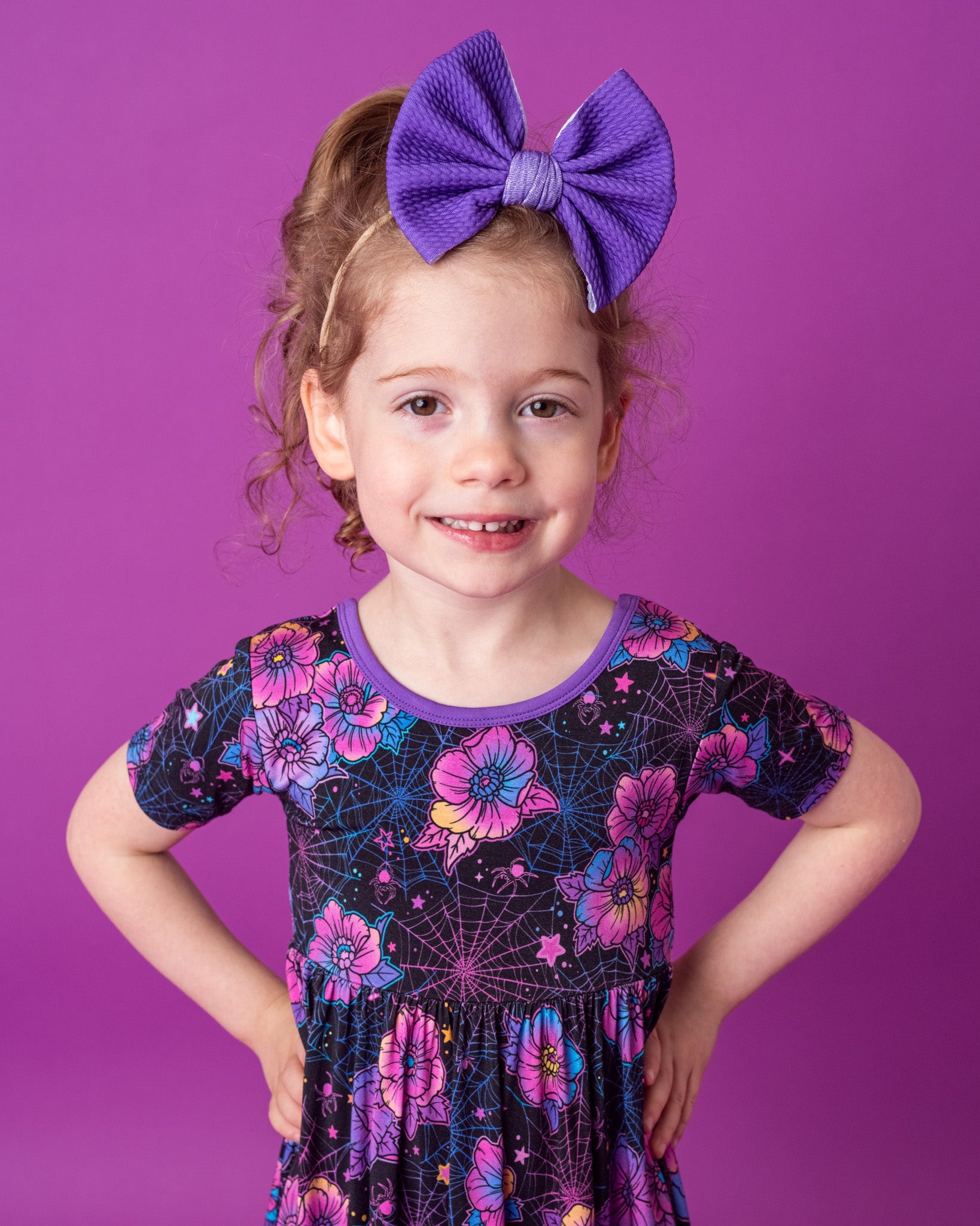 Violet | Toddler Girl Nylon Bow