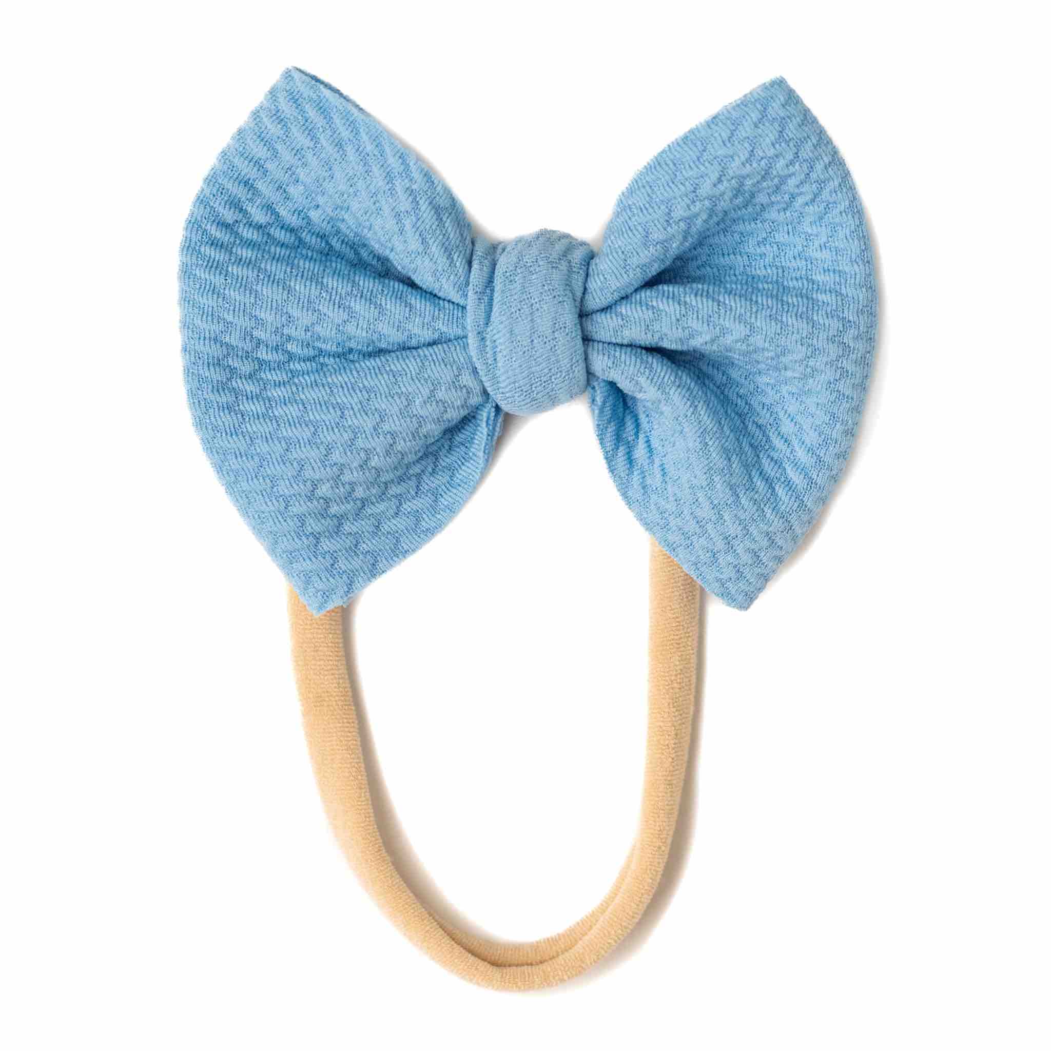 Steel Blue | Baby Girl Nylon Bow