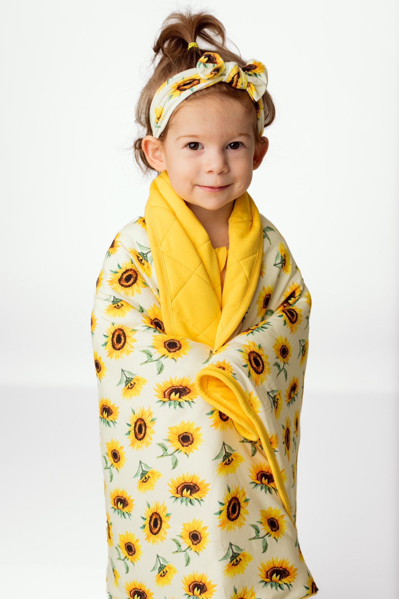 Sunflowers | Mini Quilted Bamboo Baby Blanket