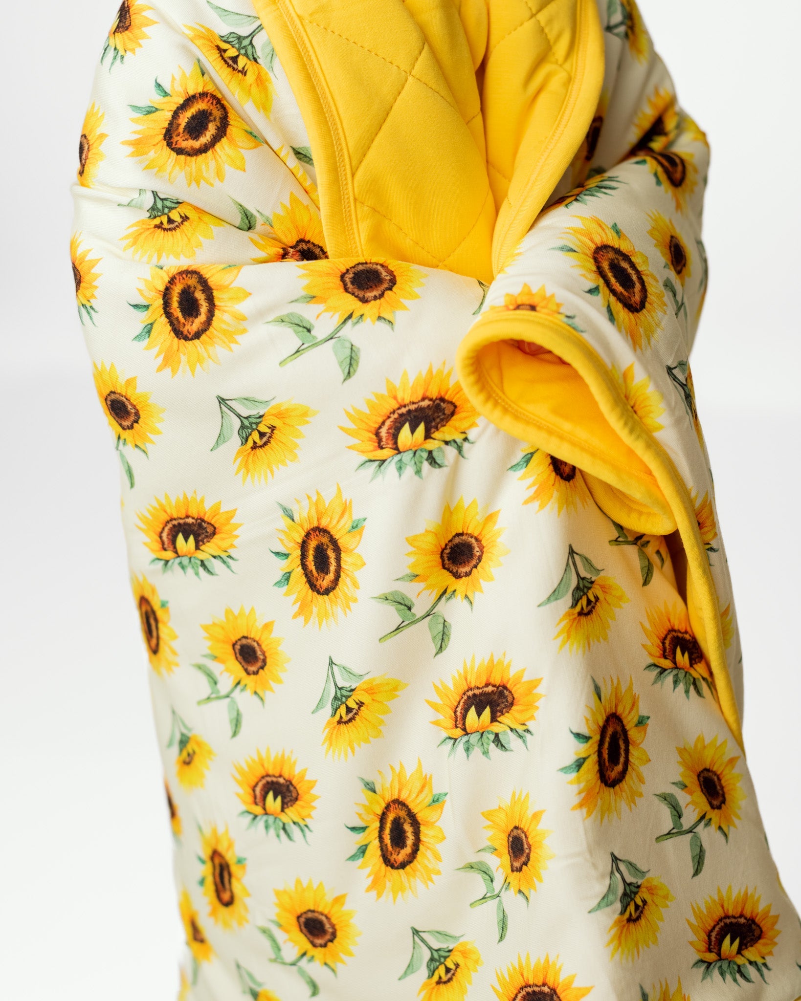 Sunflowers | Mini Quilted Bamboo Baby Blanket