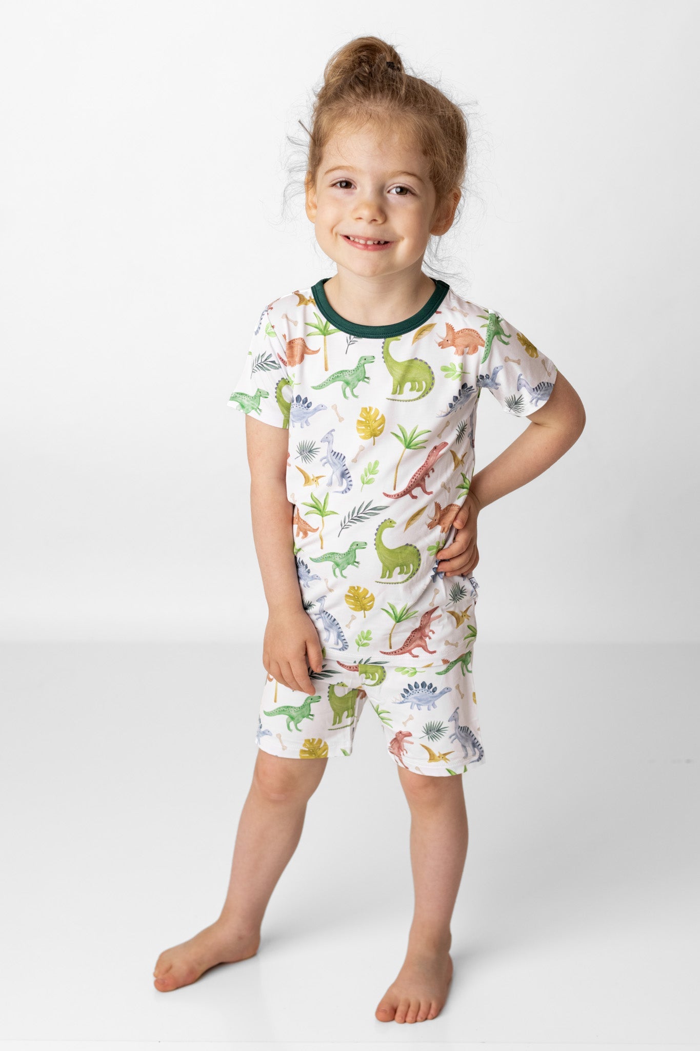 Dinosaur Land | Two-piece Bamboo Short Sleeve Toddler & Kids Apparel Set